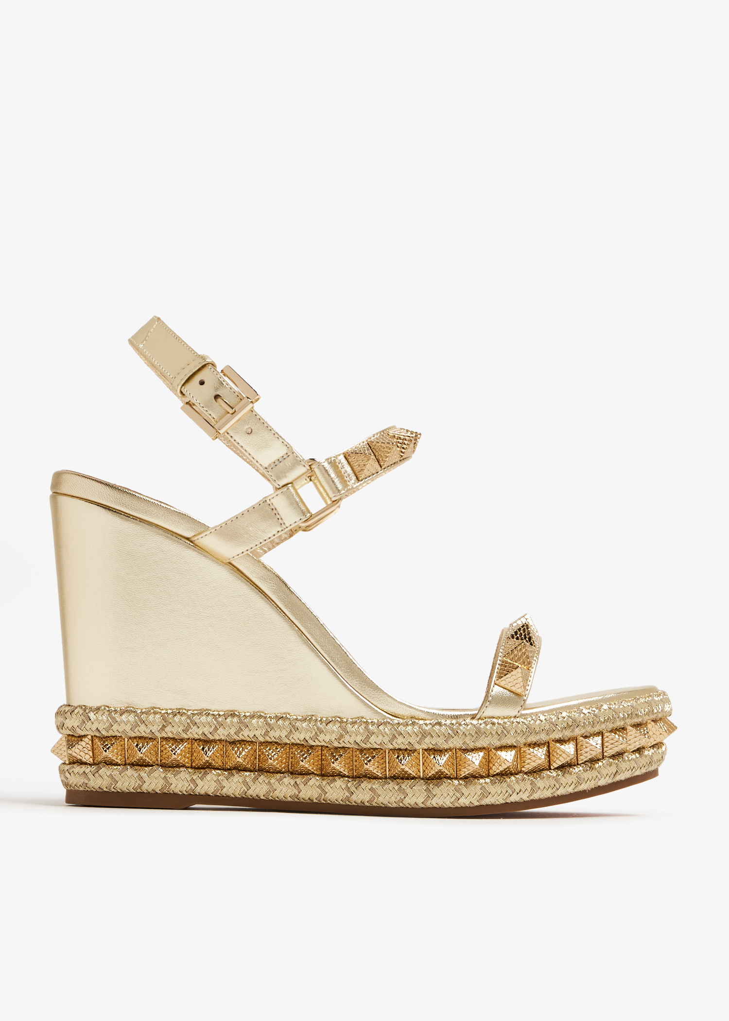 Christian Louboutin Pyraclou 110 wedge sandals for Women - Gold in