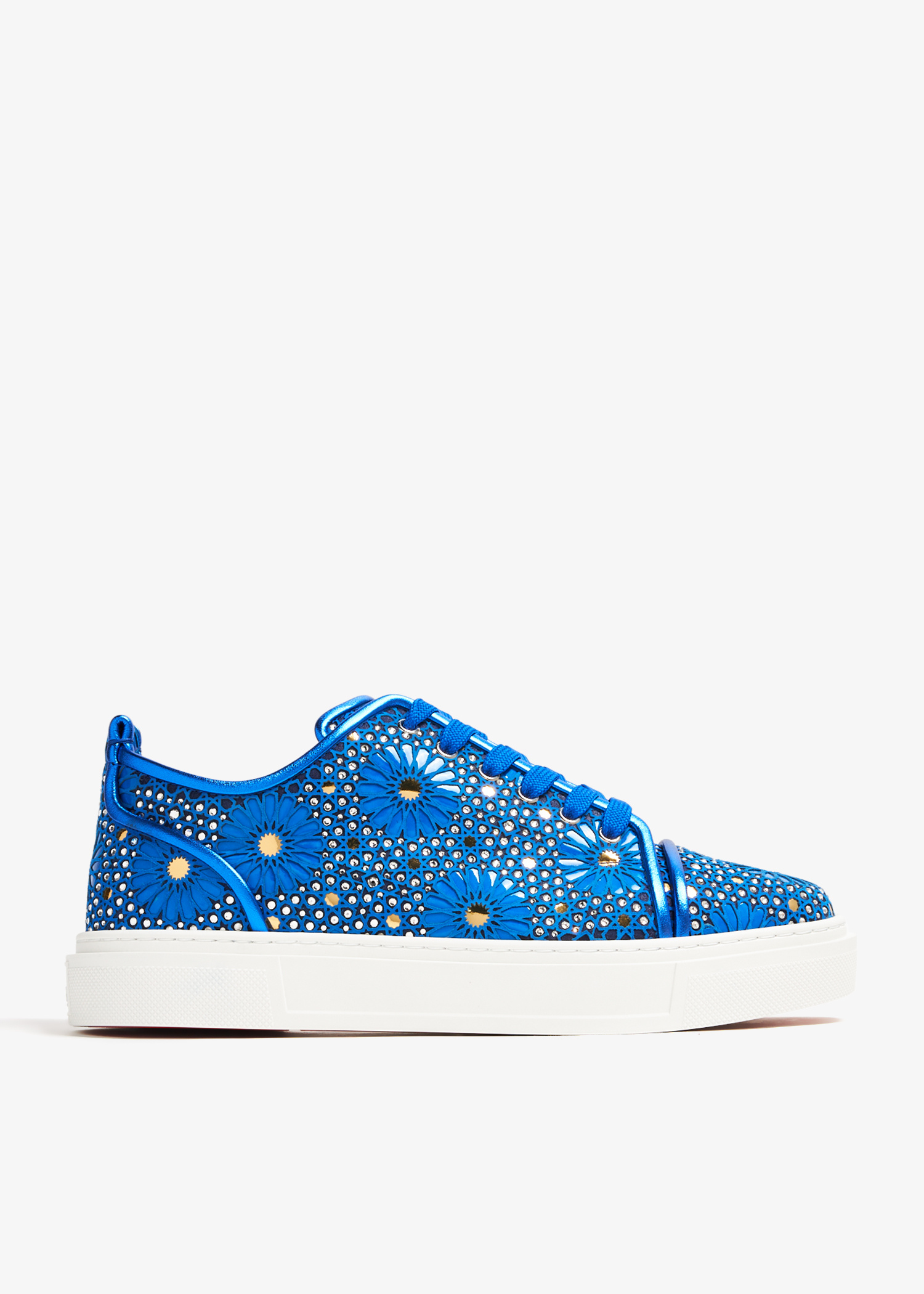 クリスチャンルブタン ブルーストラス　サイズ41 ベロア青 Christian Louboutin Blue Leather Louis Spikes Sneakers Size