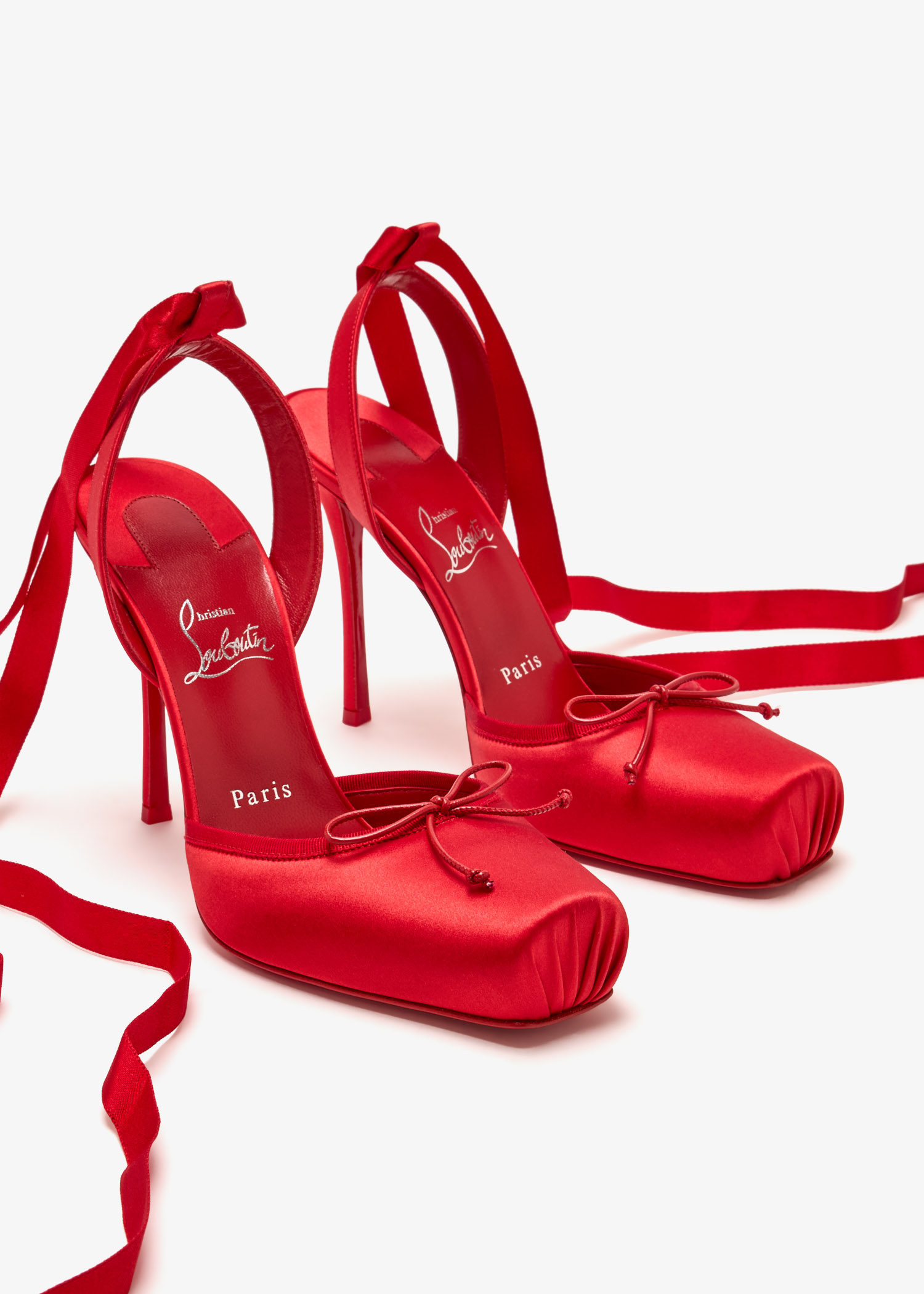 23紅牙100XHL Christian Louboutin Cassia lace-up 100 pumps for Women - Red