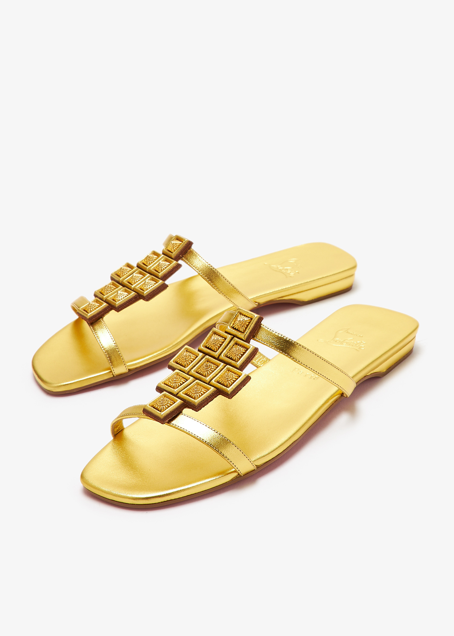 新品未使用　Christian Louboutin ゴールドリボンパンプス Christian Louboutin Studded high heels gold ribbon heel EU