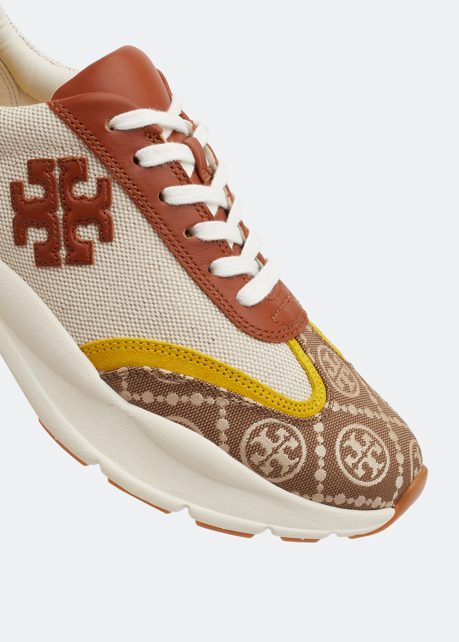 欲しい【TORY BURCH】ヴィンテージ感 ☆高級感 ☆ワンランク上の Tory Burch T Monogram Good Luck sneakers for Women - Beige