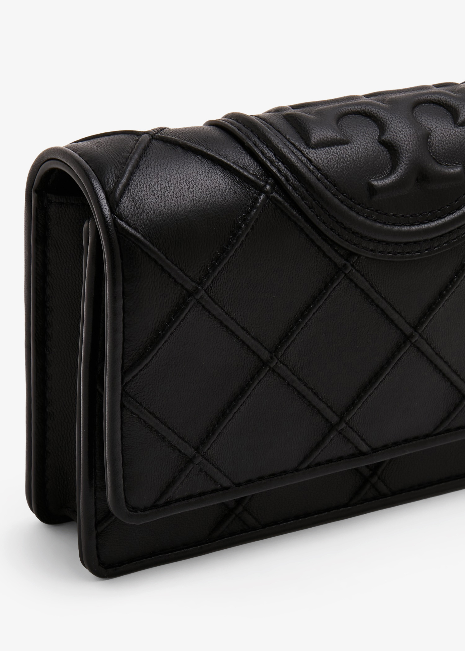 Tory Burch Fleming soft chain wallet for Women - Black in