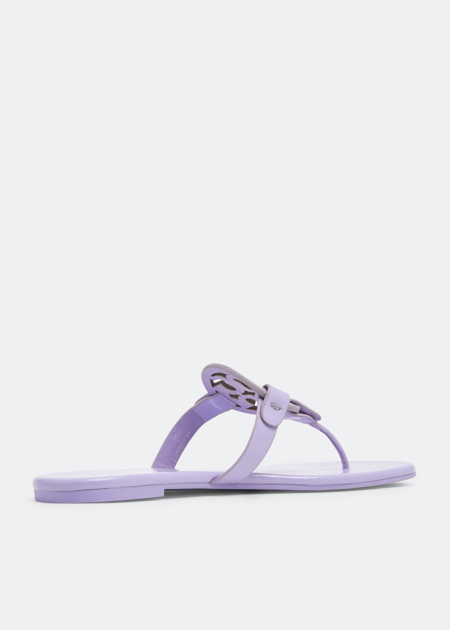 オーダー専用ページ Tory Burch Miller Goat Leather Purple Logo Thong Sandals NWOT $229 BOX