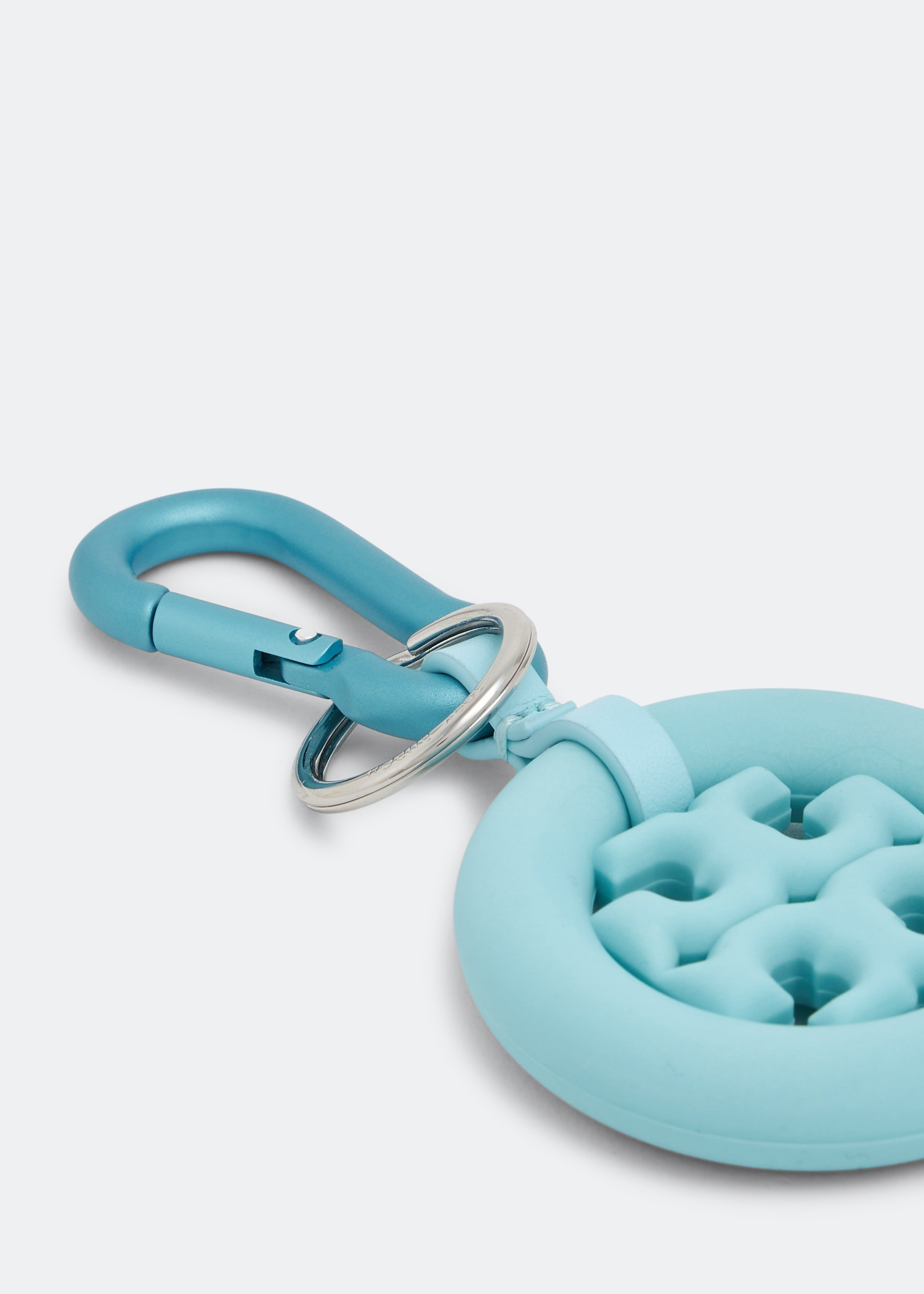 ☆☆Tory Burch☆☆ 23FW Puppy Up Logo Keyring Sky Blue 14570 Tory Burch Puffed Up logo key ring for Women - Blue in KSA