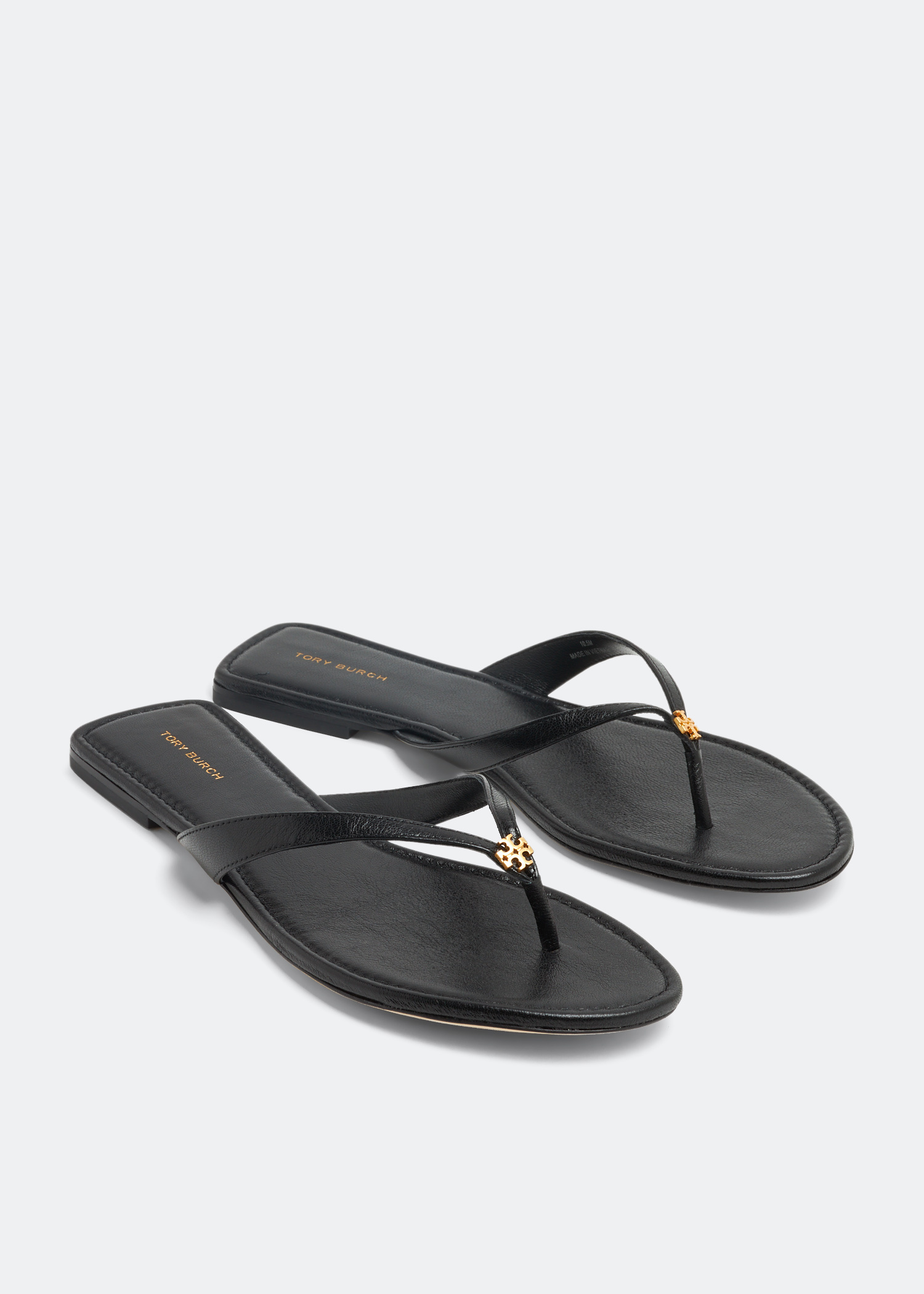 Tory Burch Capri leather flip flops for Women - Black in USA