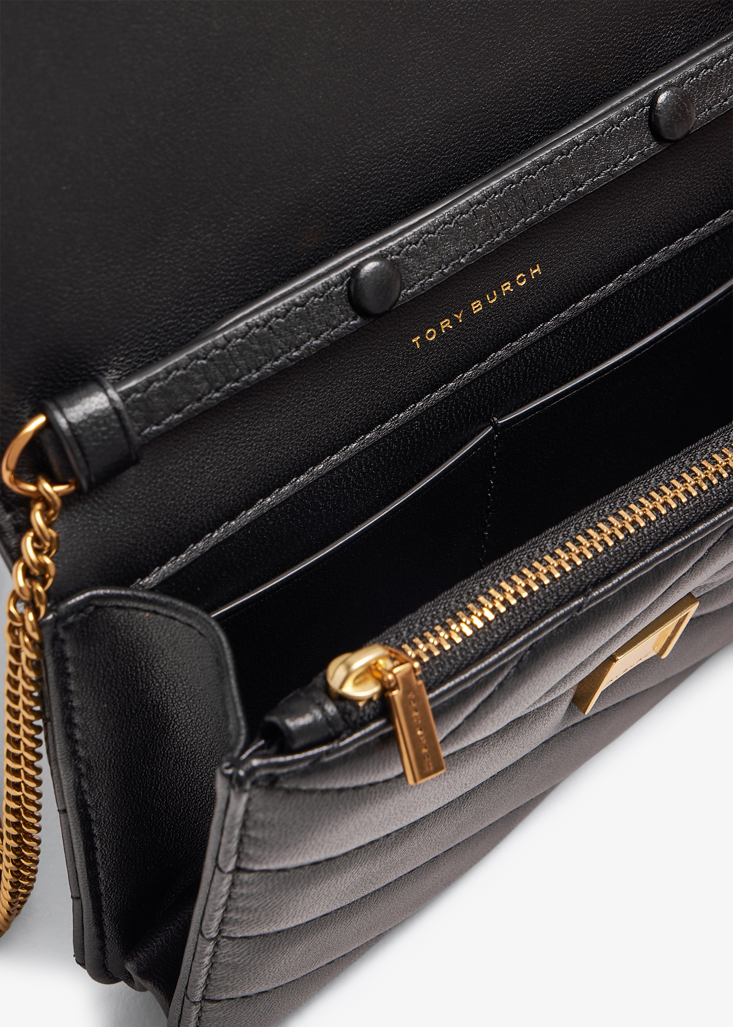 Tory Burch Kira mini top-handle chain wallet for Women - Black in 