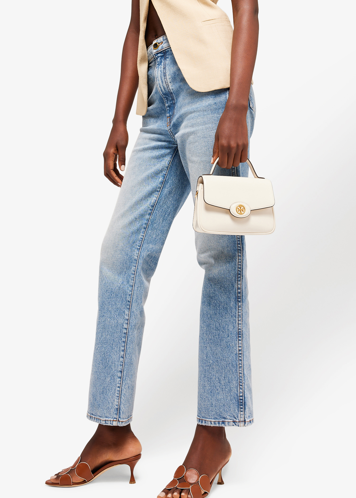 Tory Burch Small Robinson Spazzolato bag for Women - White