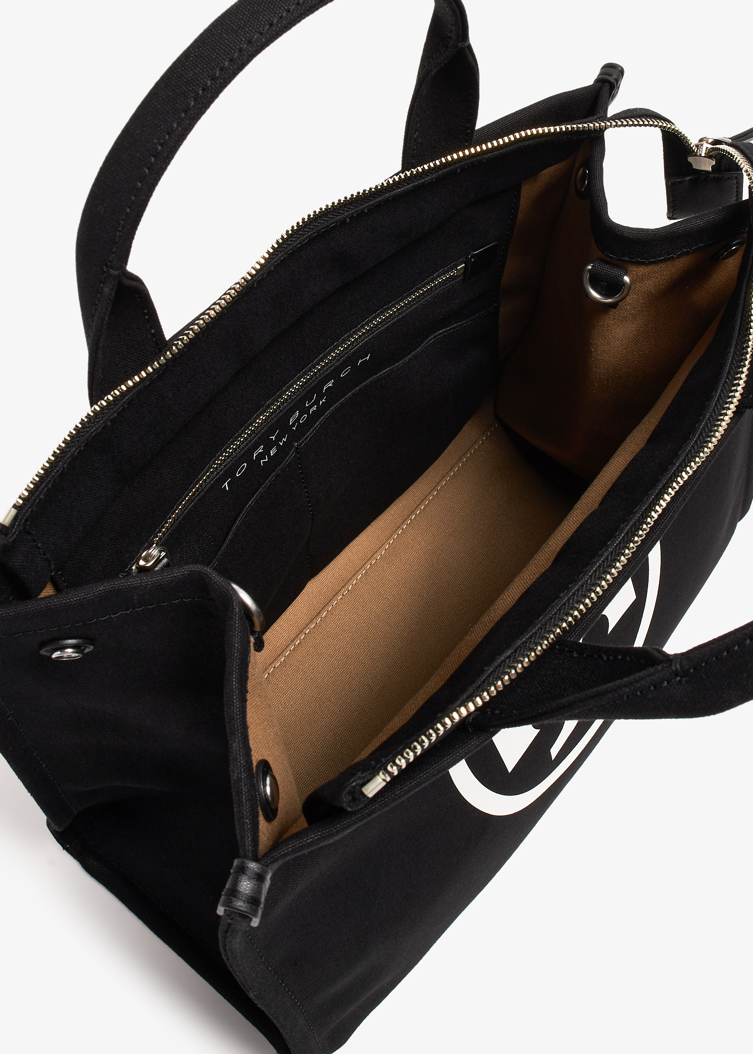 Tory Burch Ella canvas small tote bag for Women - Black in