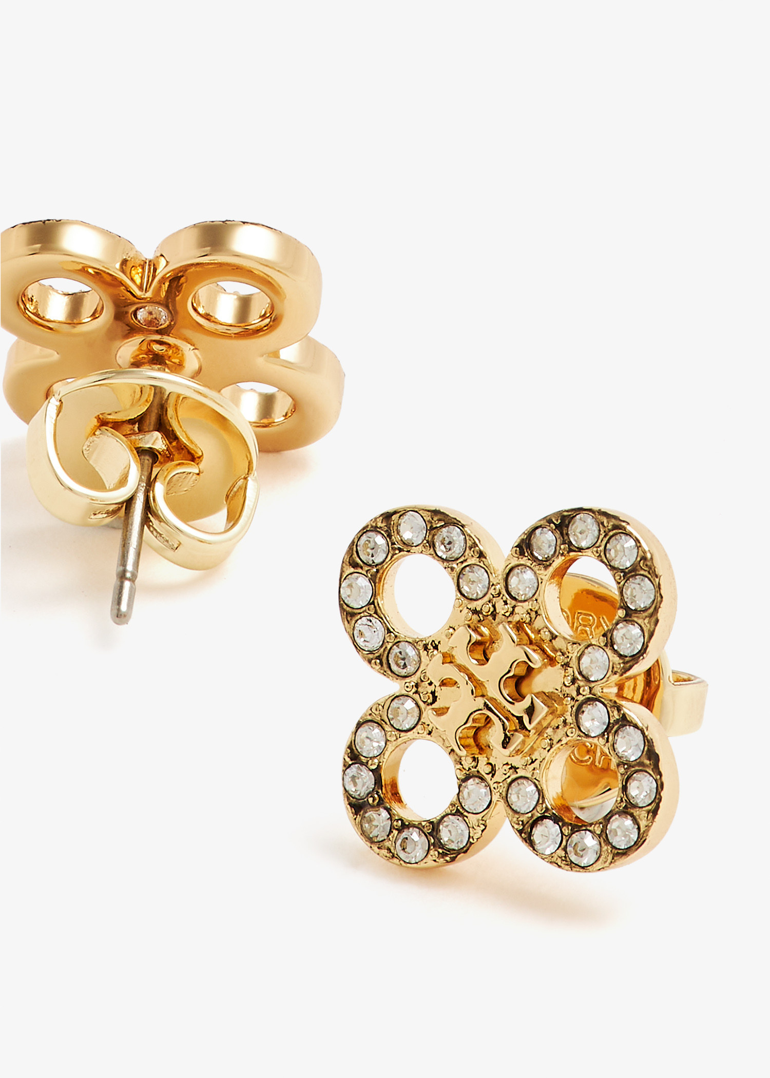 TORY BURCH| (SMALL PAVE CLOVERS (153724-300)) Tory Burch Small Kira clover pavé stud earrings for Women