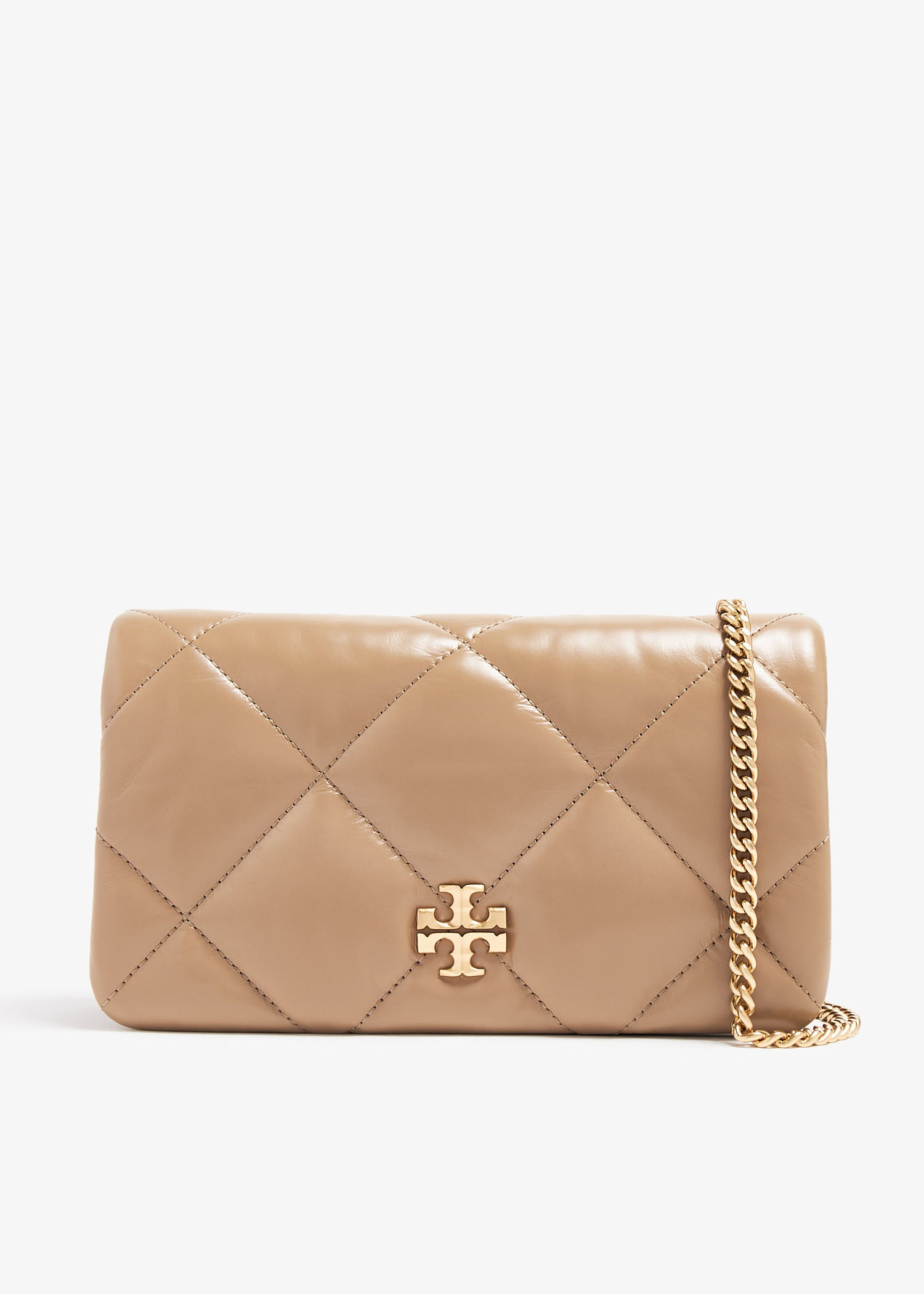 Tory Burch Kira diamond quilt chain wallet for Women - Beige