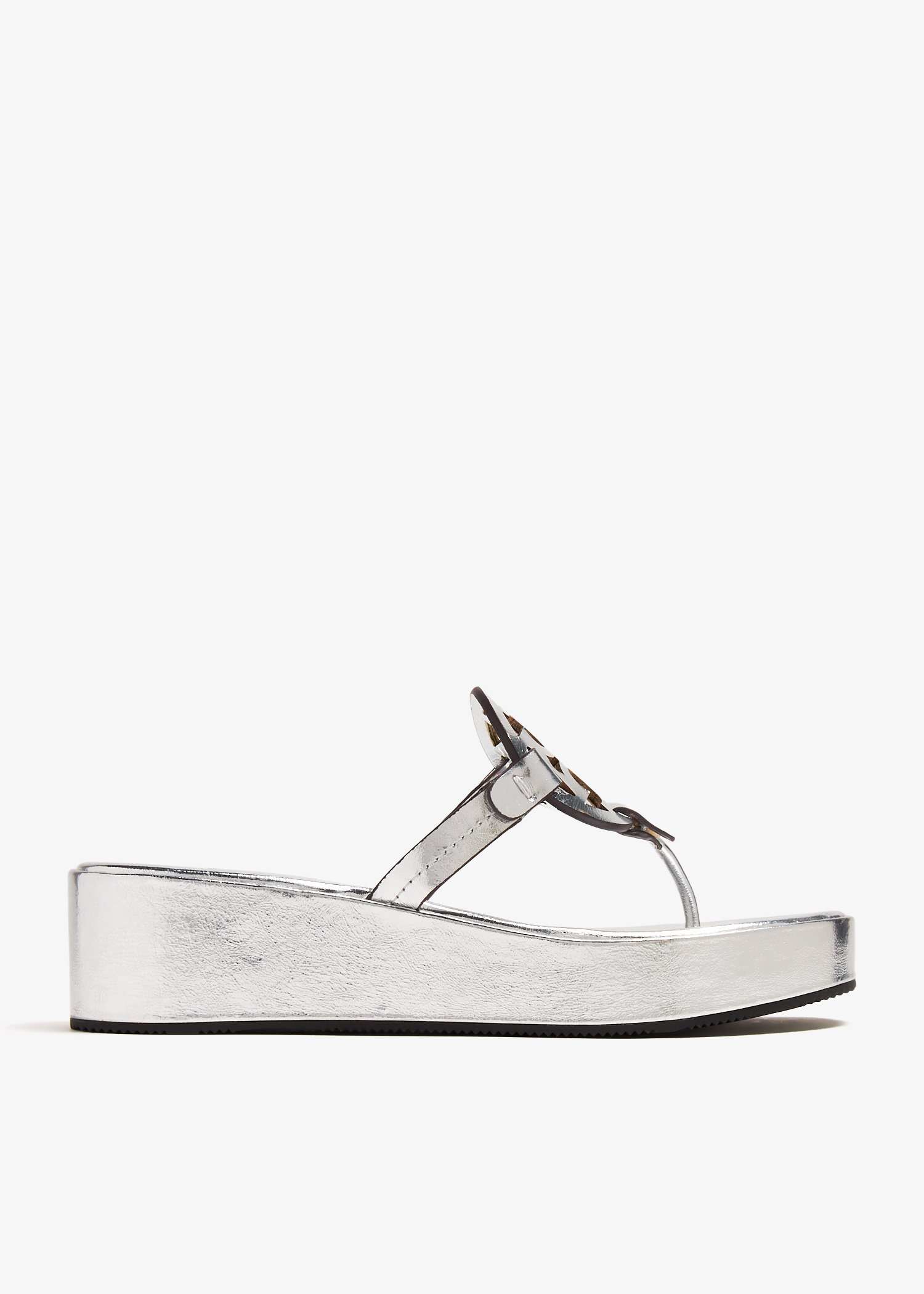 Tory Burch Miller wedge sandals for Women - Silver in USA | Level