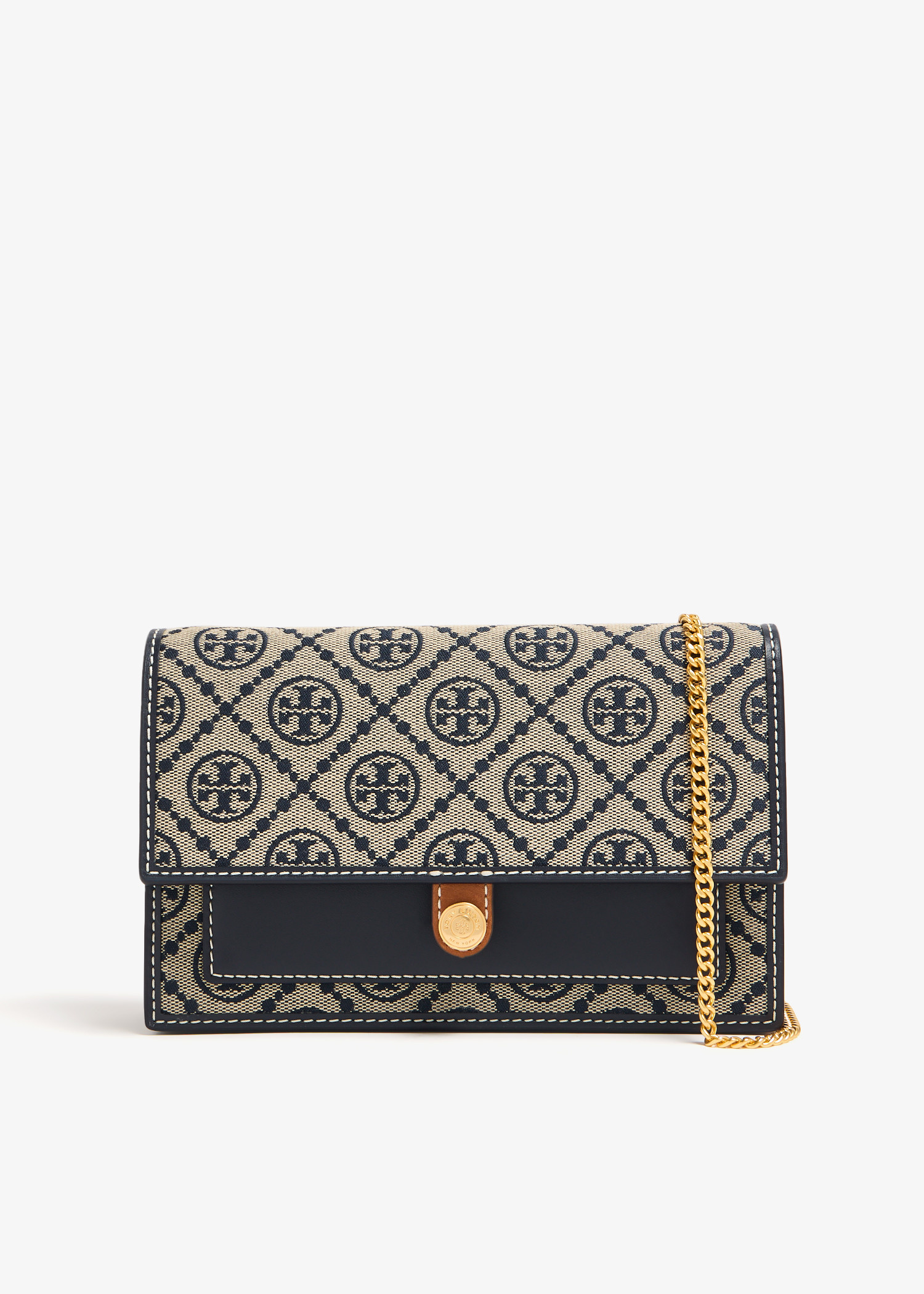Tory Burch T Monogram chain wallet for Women - Blue in UAE