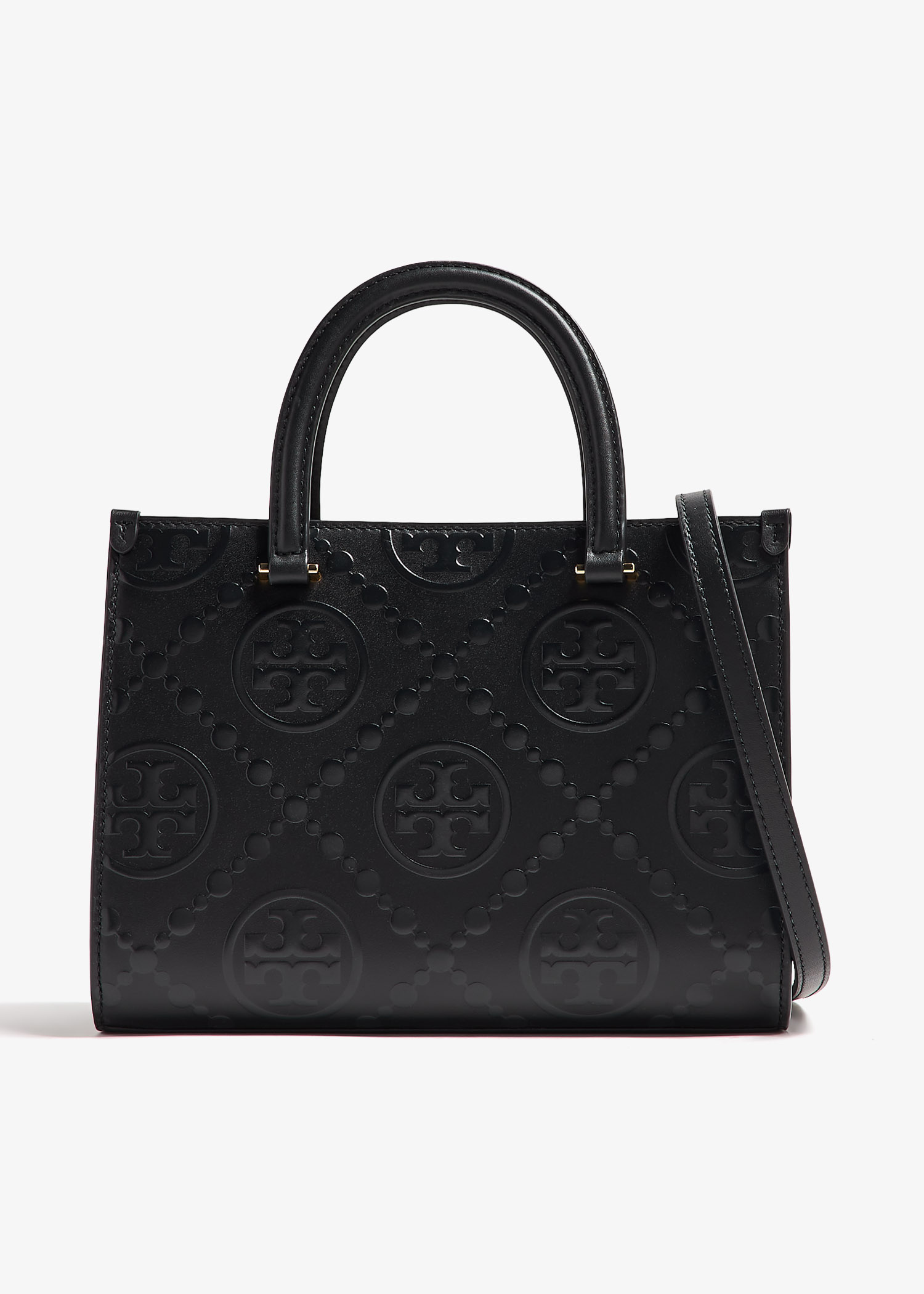 トートバッグ TORY BURCH Woman Tote bags Black 162000 001 Tory Burch T Monogram embossed tote bag for Women - Black in