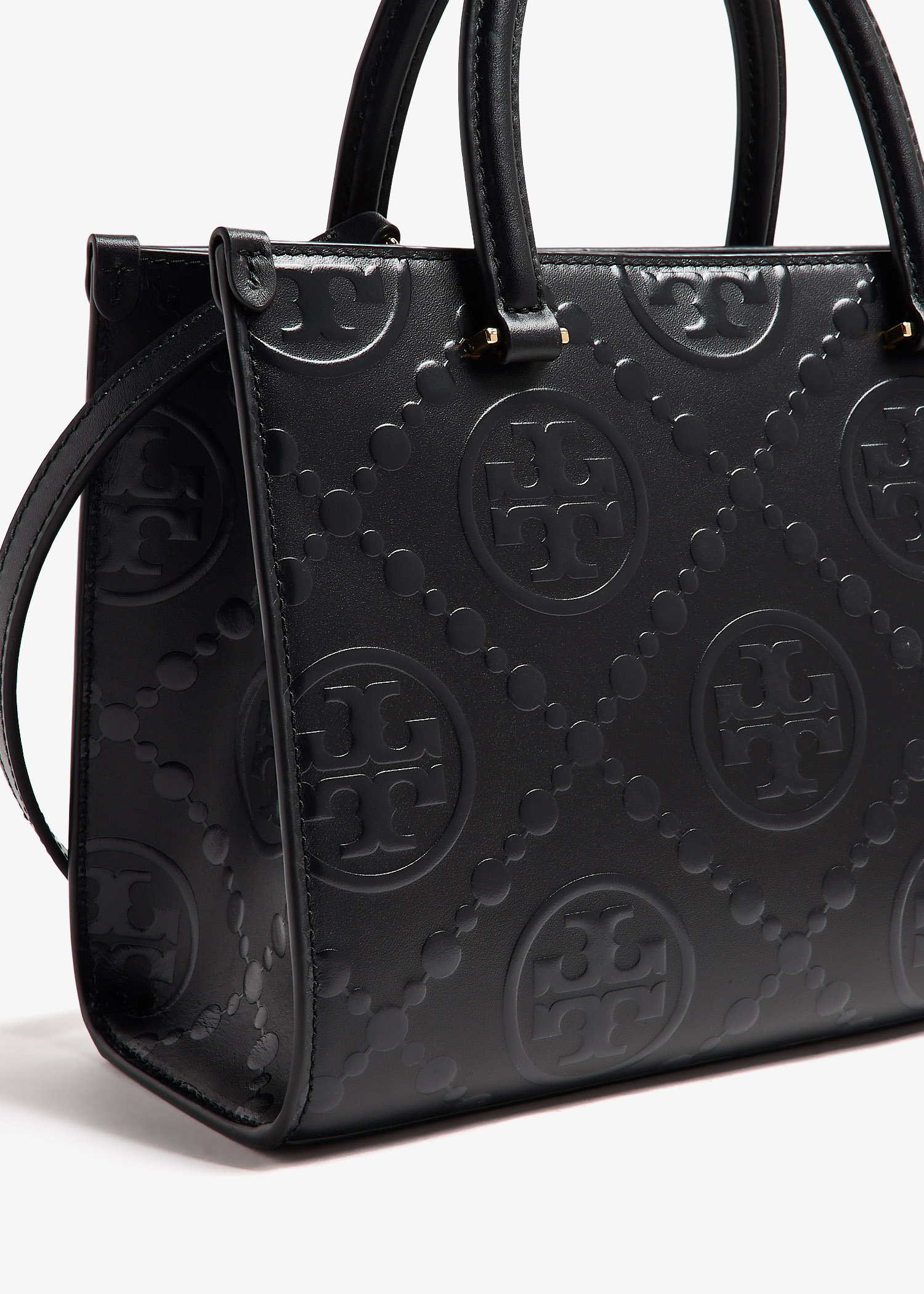 トートバッグ Tory Burch SS25 (162013 001) Tory Burch T Monogram embossed tote bag for Women - Black in