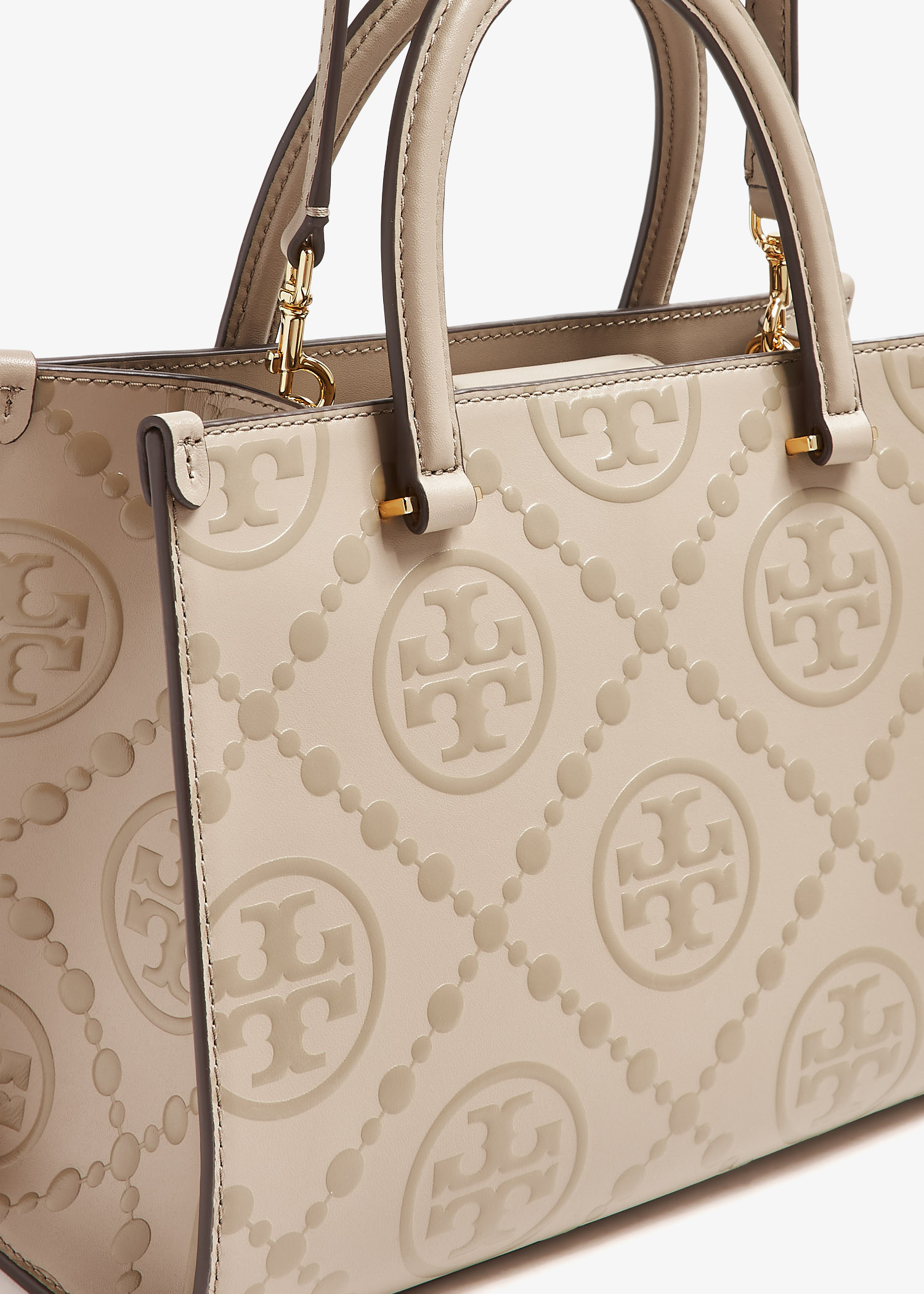 Tory Burch T Monogram embossed tote bag for Women - Beige in