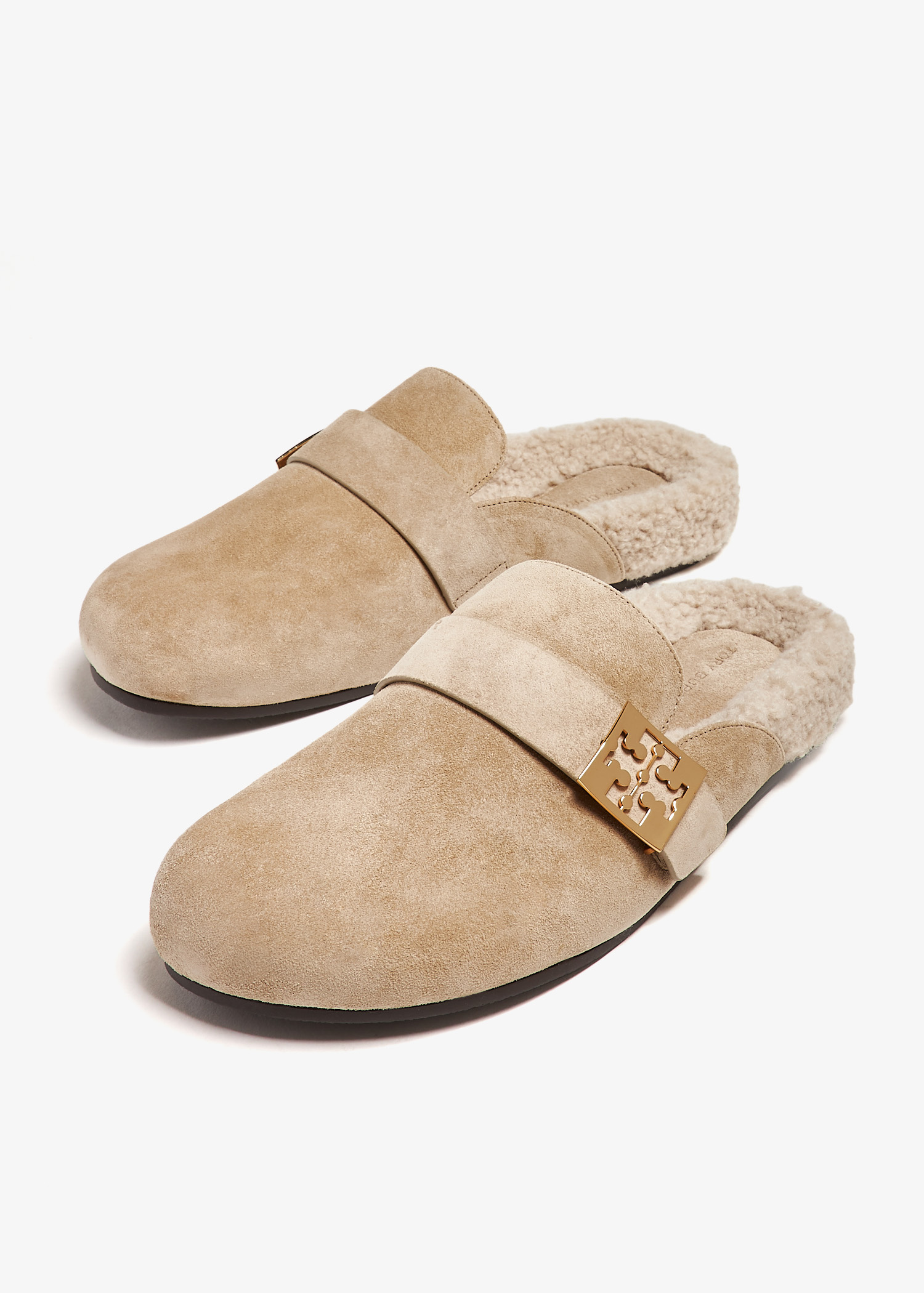 サンダル・ミュール Tory Burch Beige Suede Mellow Slippers Mellow Mule: Women's Shoes | Flats | Tory Burch UK