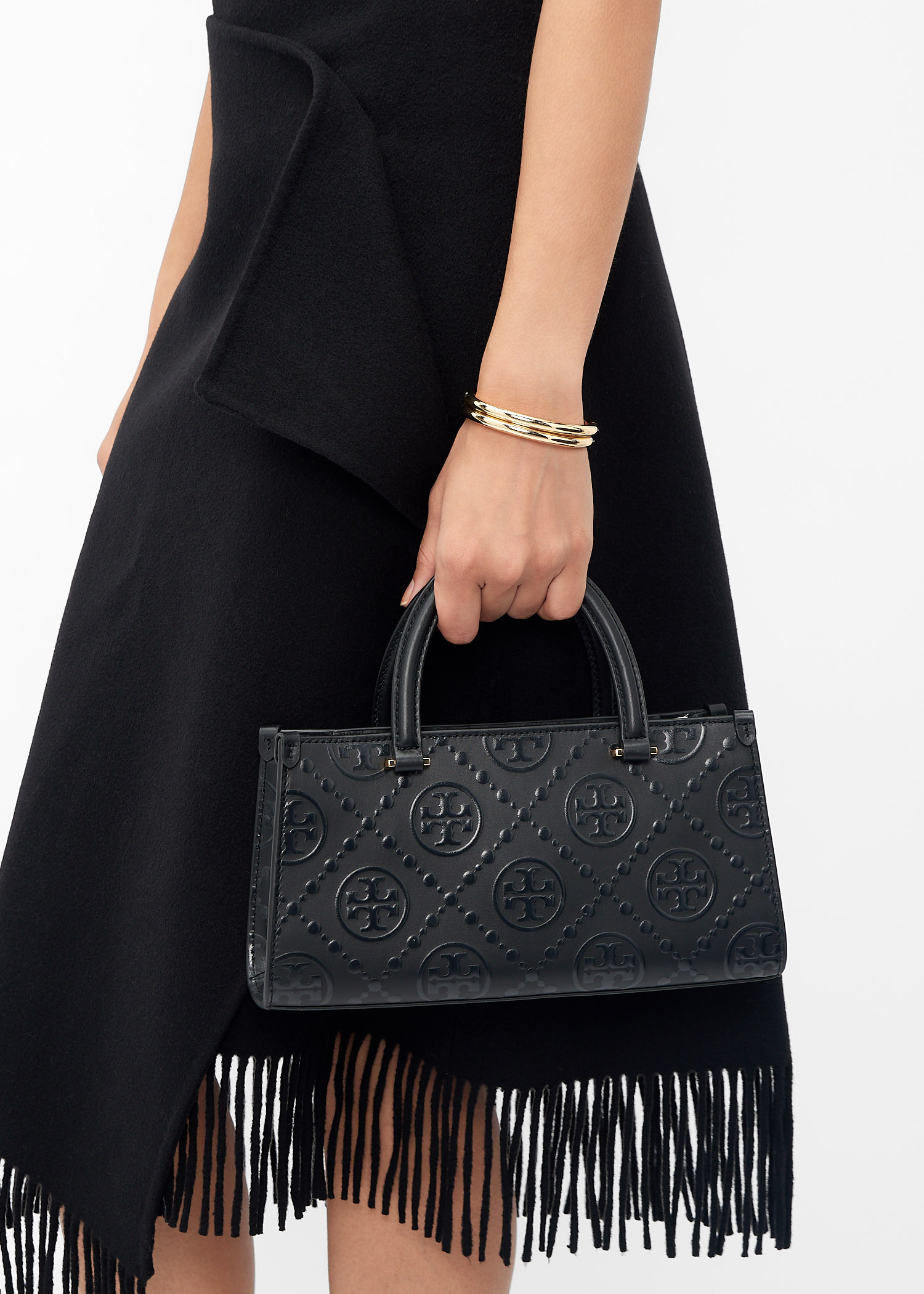 ★ TORY BURCH ★ TORY TOTE トートバッグ Tory Burch Small T Monogram E/W tote bag for Women - Black