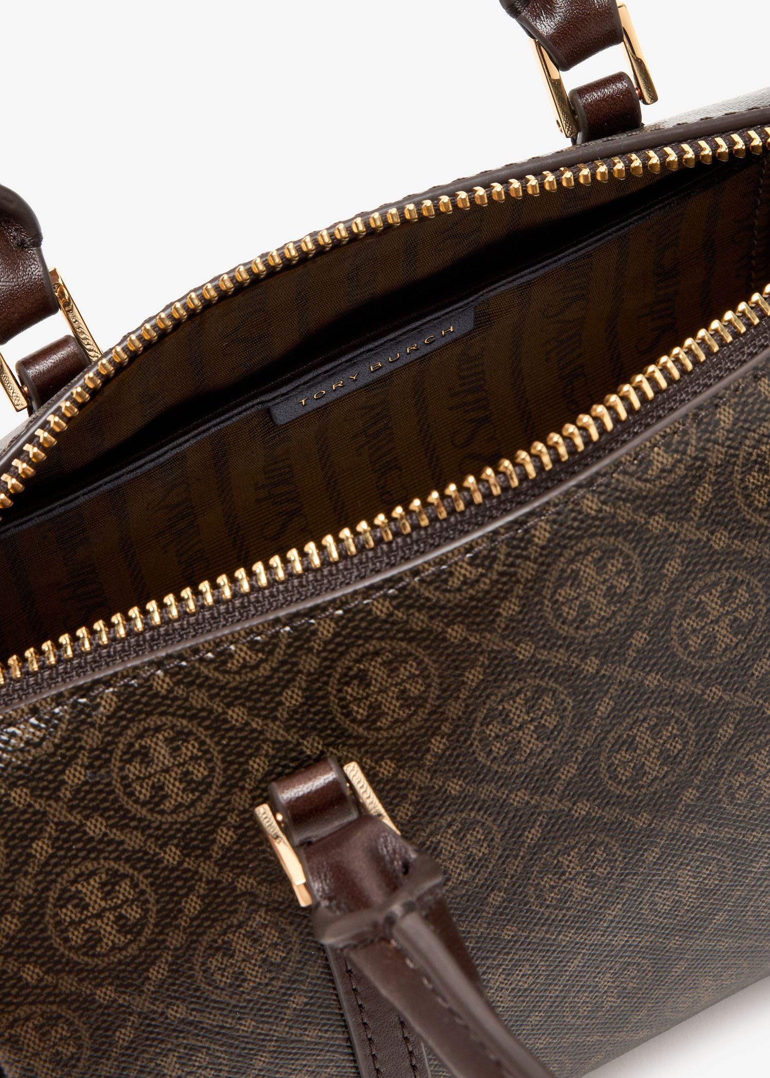 トートバッグ TORY BURCH Woman Tote bags Brown 164900 200 Tory Burch Tan Leather Block-T Drawstring Tote Tory Burch | TLC