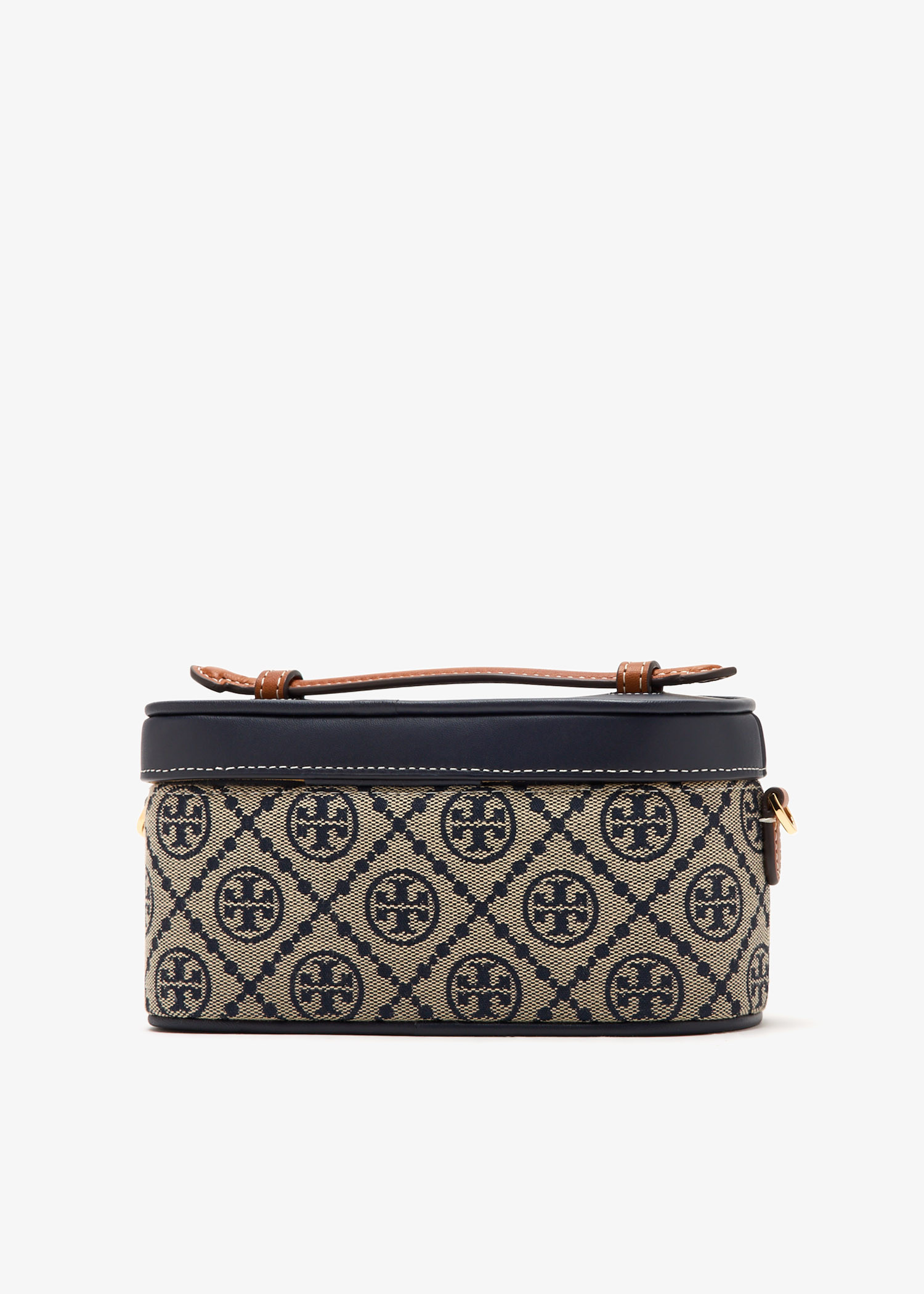 ポーチ Tory Burch Leather And T Monogram Fabric Beauty Case T Monogram Leather Vanity Case: Women's Handbags | Mini Bags