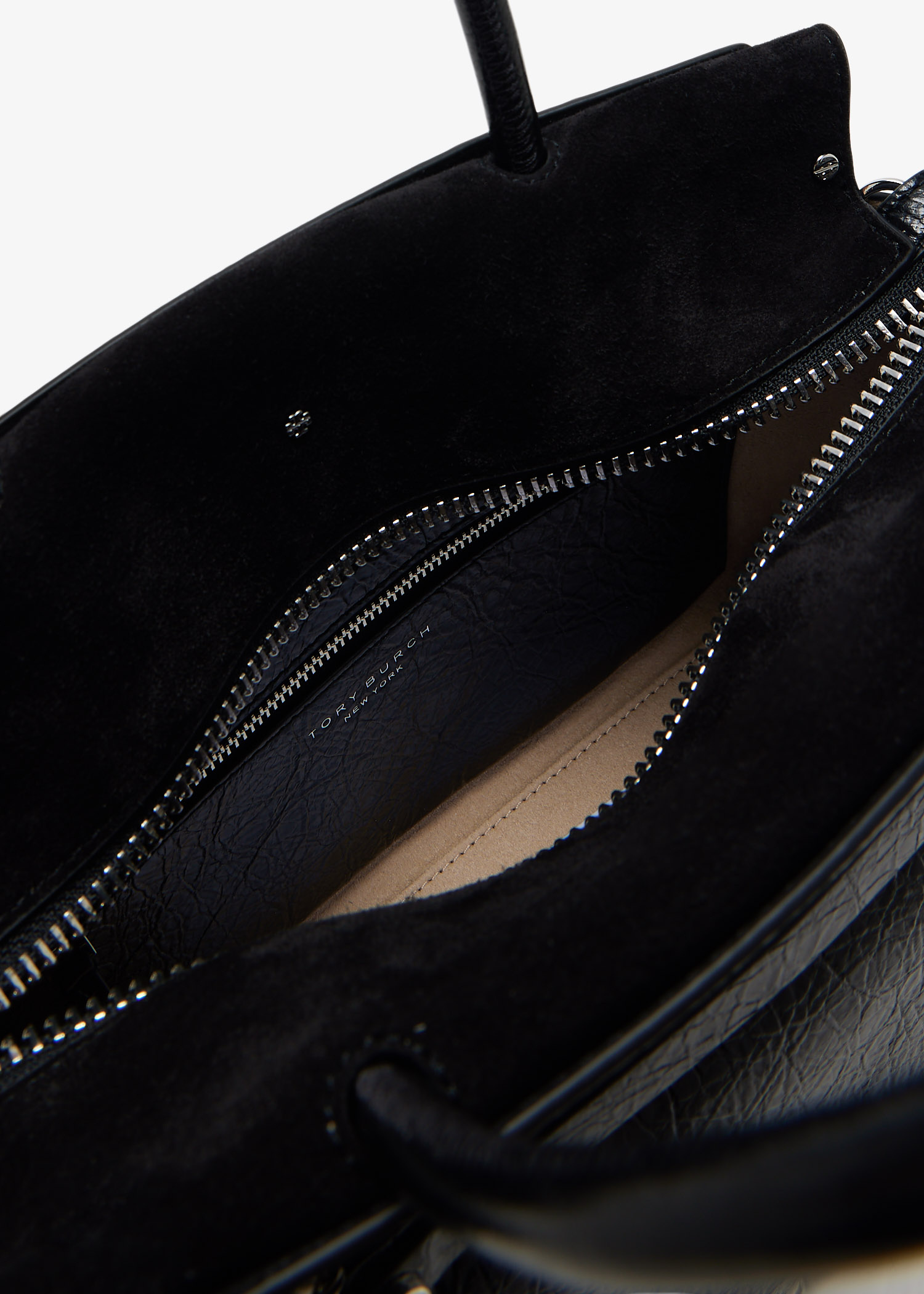 Tory Burch Mercer distressed satchel for Women - Black in USA