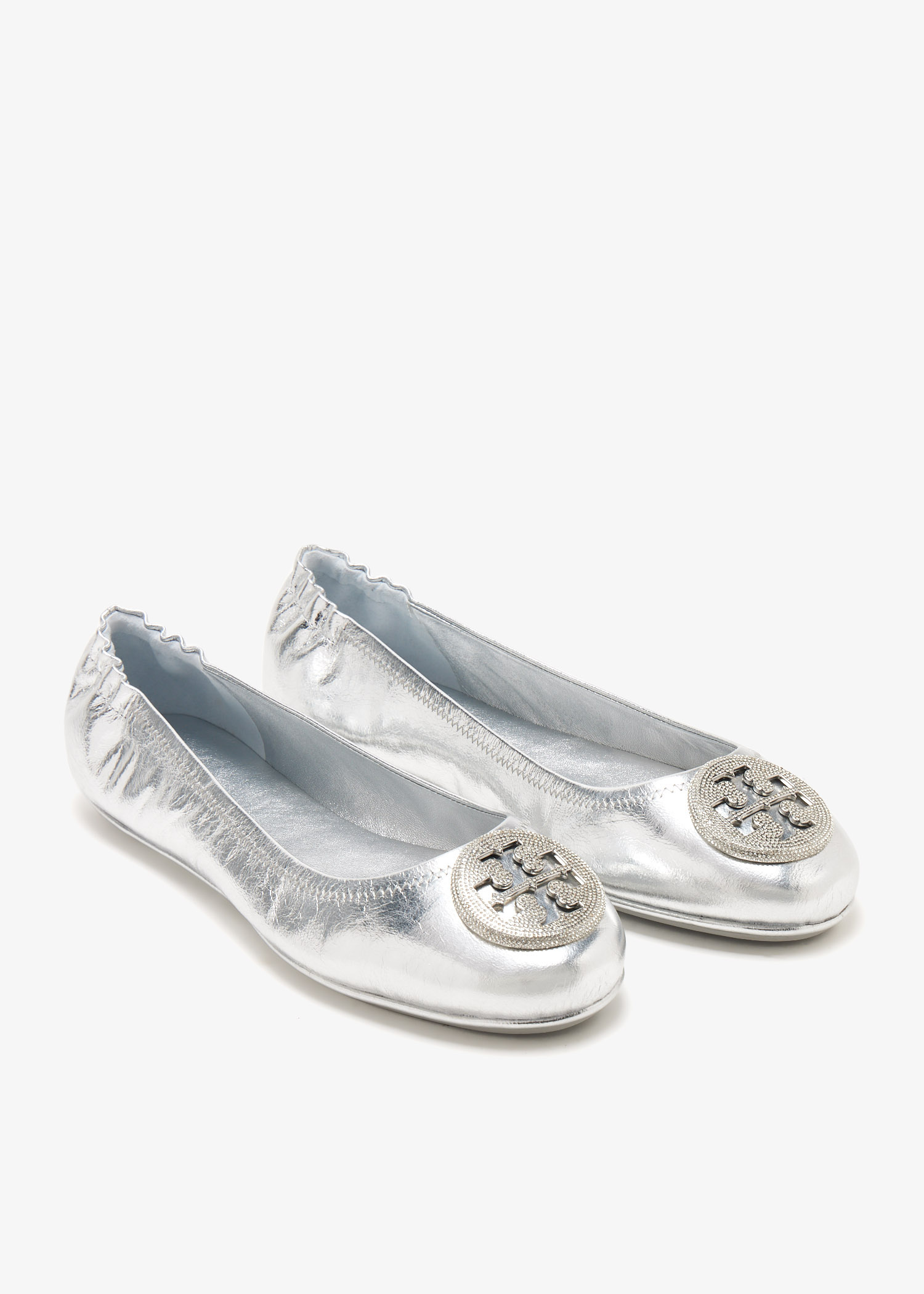 Tory Burch Minne travel ballet flats for Women - Silver in