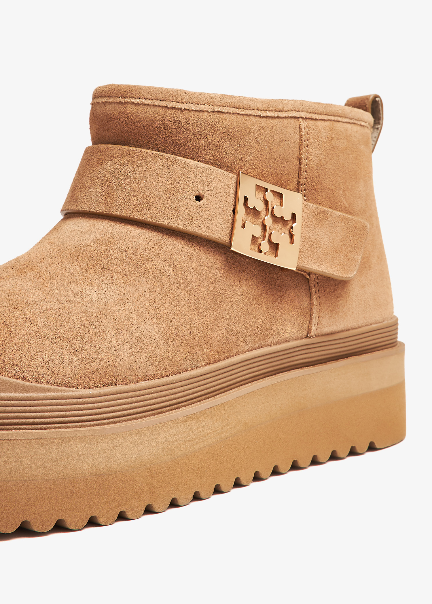 【送料&関税込】Tory Burch mellow Shearling Platform Ankle B Tory Burch Mellow Shearling platform boots for Women - Brown