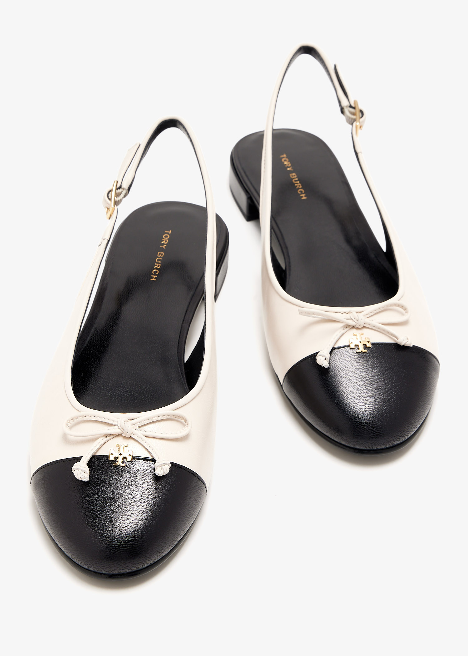 サンダル・ミュール Tory Burch Ivory leather Cap-Toe ballerinas (166592 100) Ivory leather Cap-Toe ballerinas – G&B