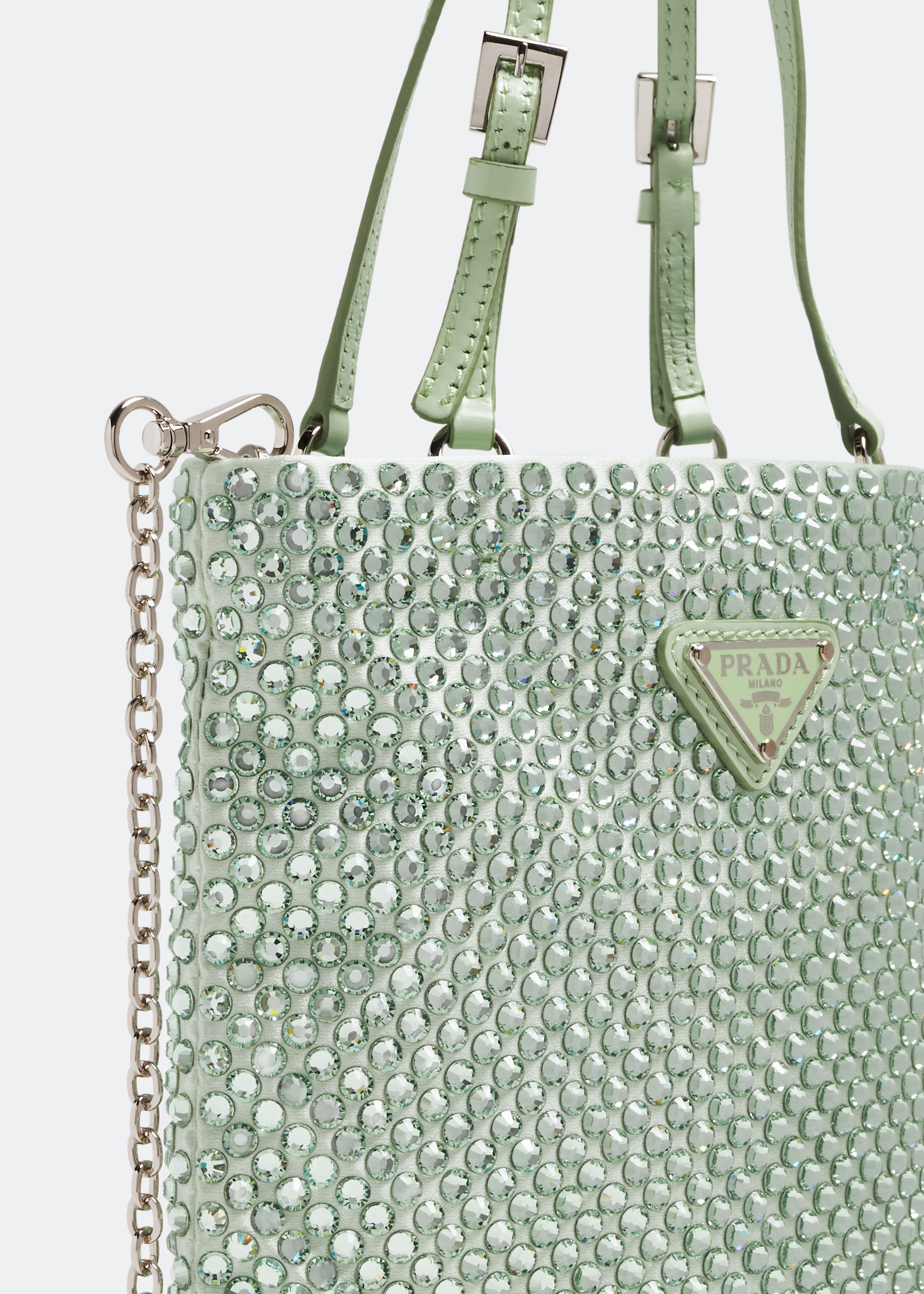 Prada Crystal satin handbag for Women - Green in UAE | Level