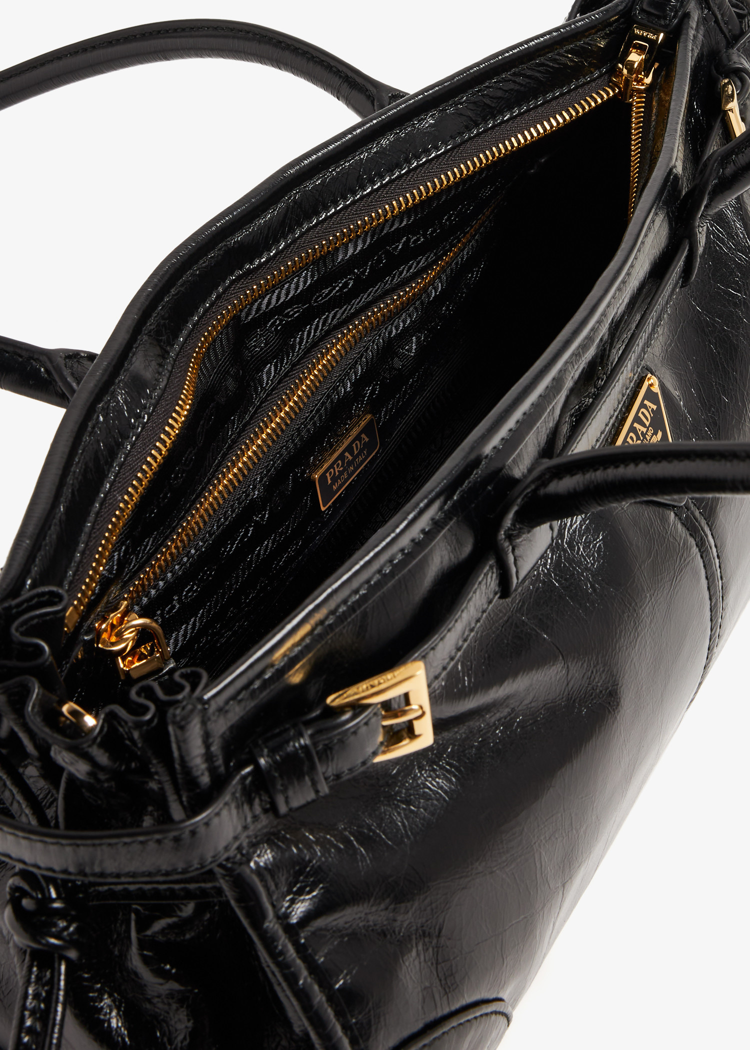 【VIP価格】PRADA Black Leather Handbag Prada Bonnie medium leather handbag for Women - Black in UAE