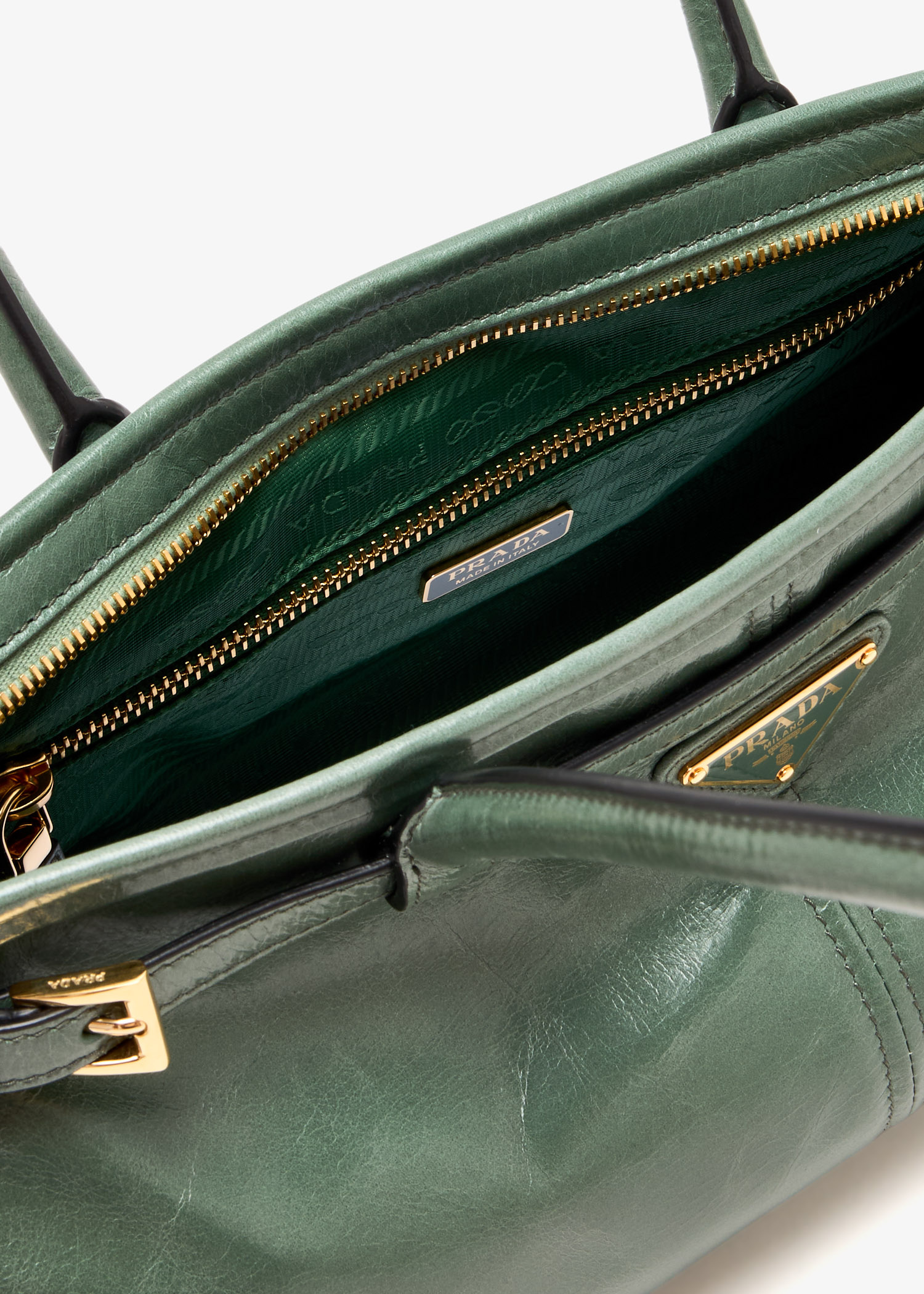 Prada Prada Bonnie medium leather handbag for Women - Green in KSA