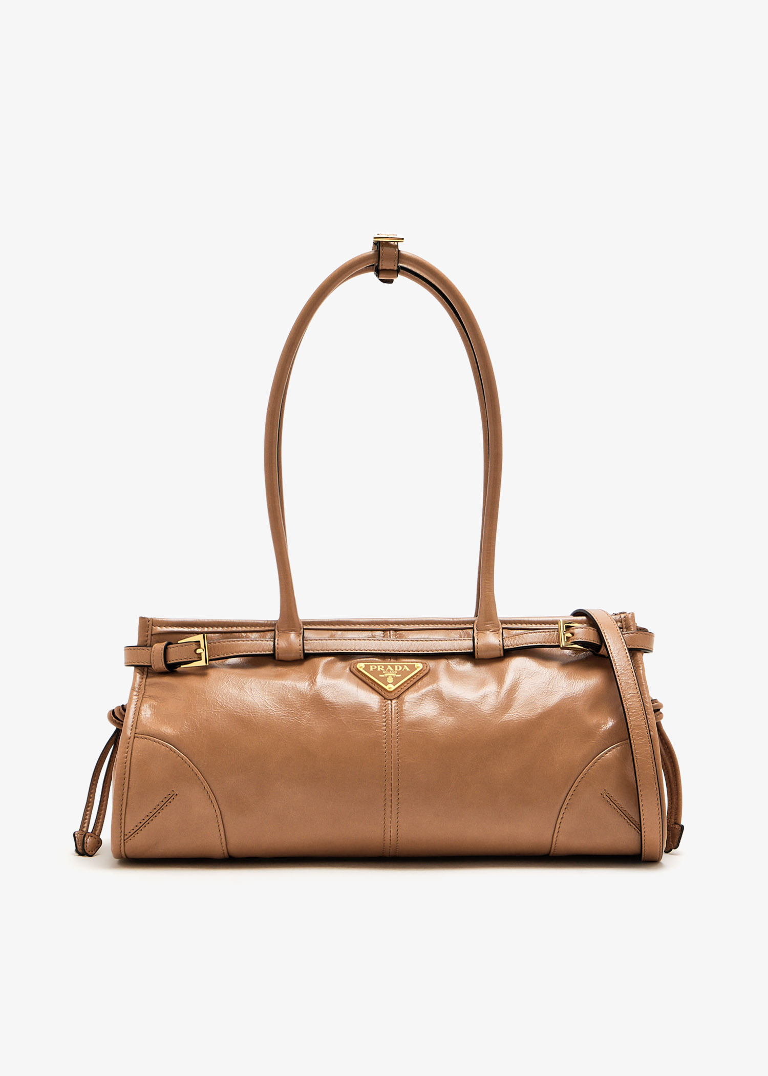 Prada Prada Bonnie 中号皮革手袋，专为女士设计- 米色，在阿联酋