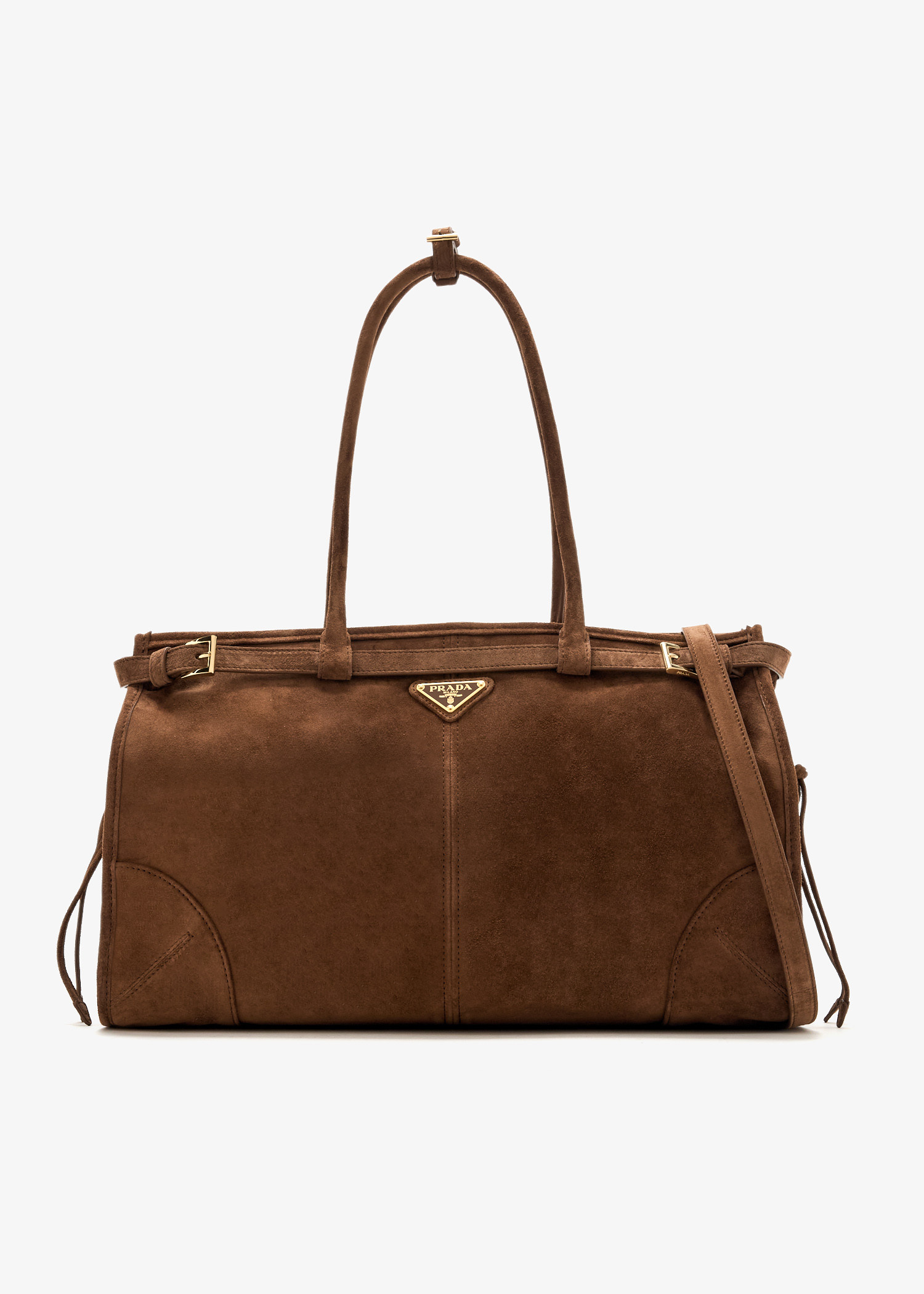 【関税&送料込】Prada Brown Suede Big Arqua Handbag Prada Brown Suede Big Arquã¨ Handbag | italist
