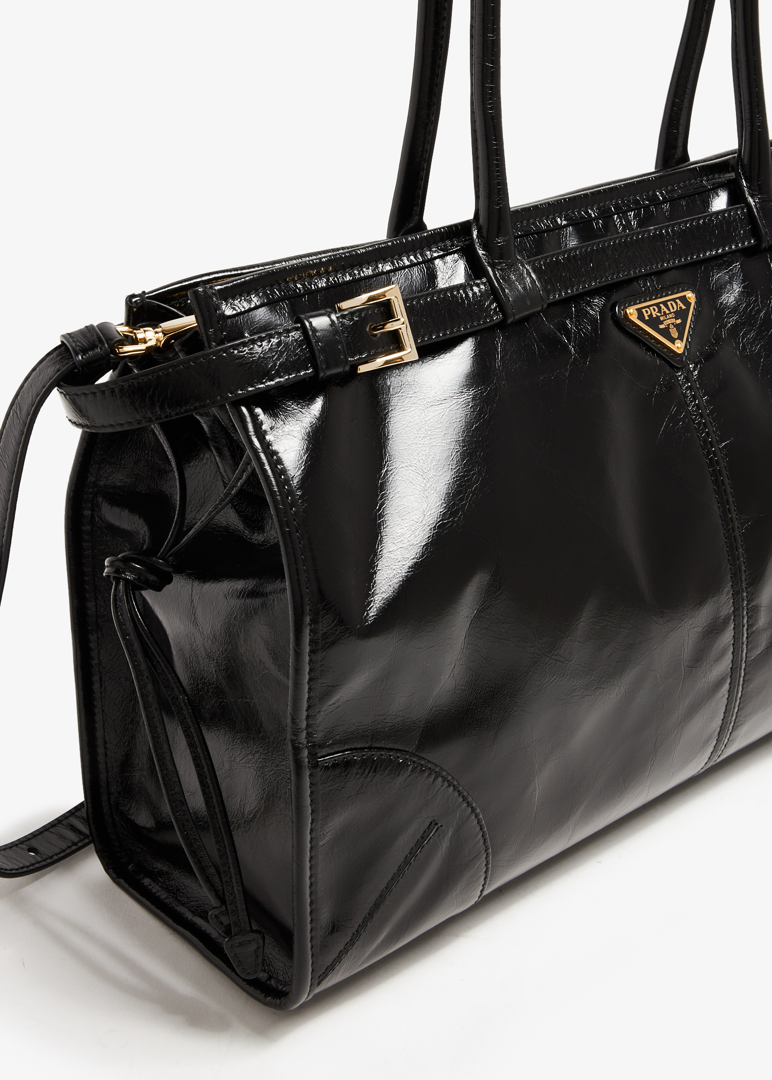 Prada Bonnie large leather handbag for Women - Black in