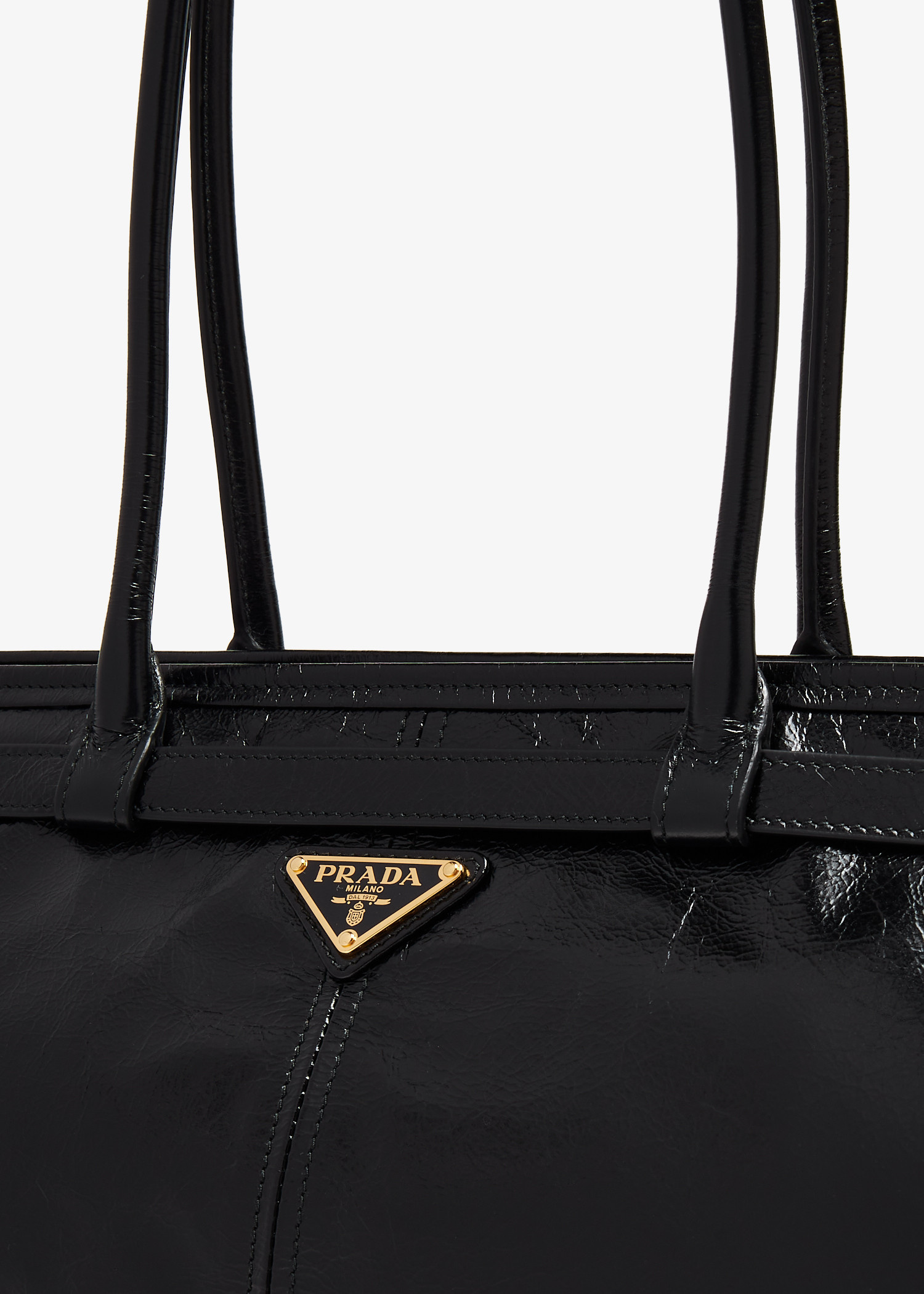 Prada Bonnie extra large leather handbag for Women - Black