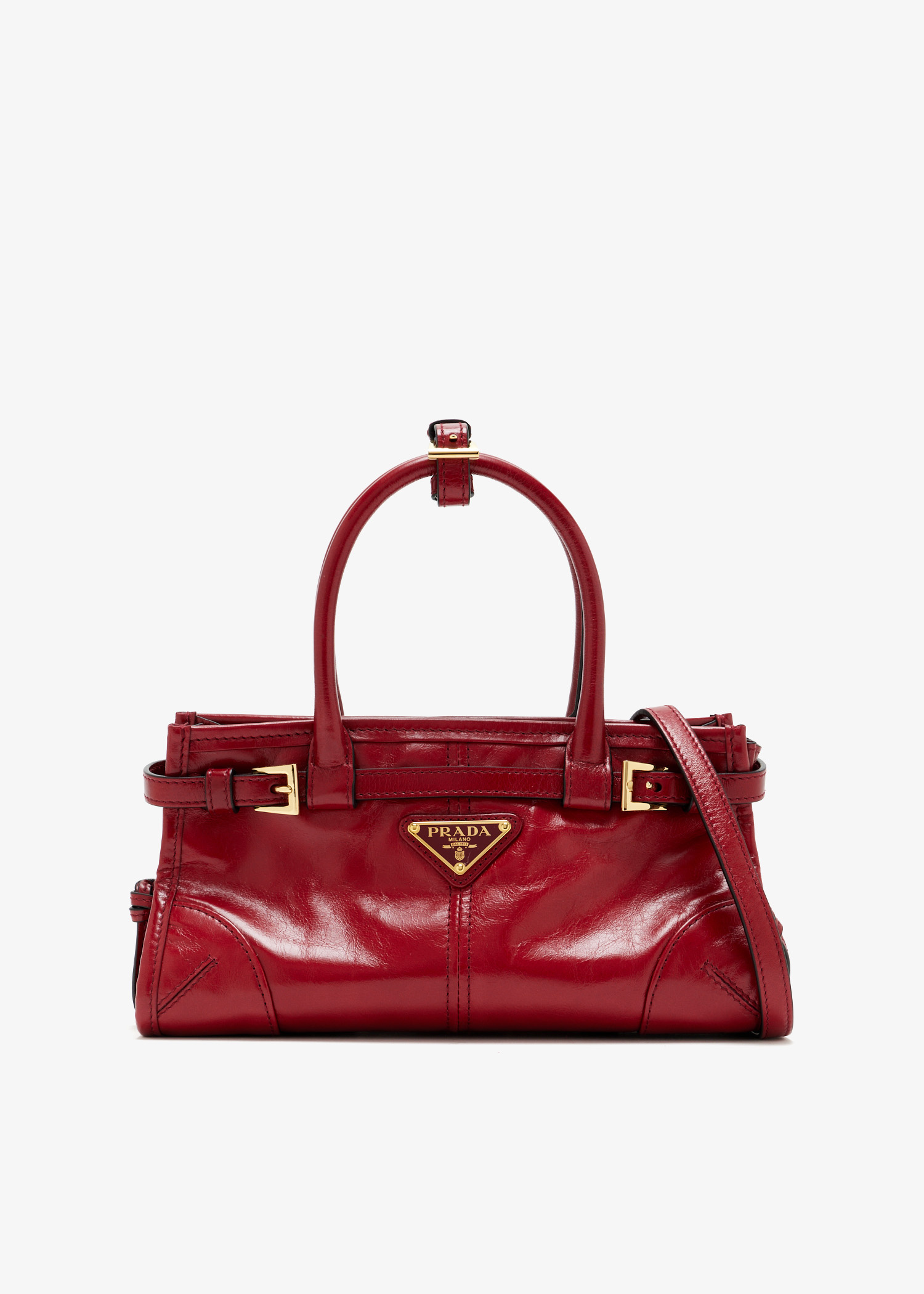 Prada Prada Bonnie leather mini handbag for Women - Red in UAE