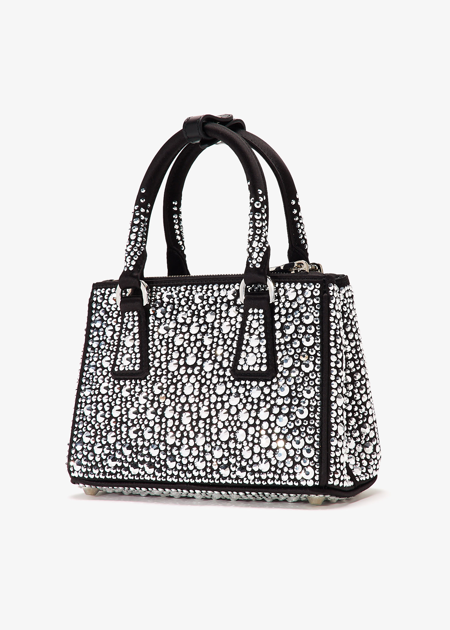 Prada Galleria crystal satin micro-bag for Women - Black in