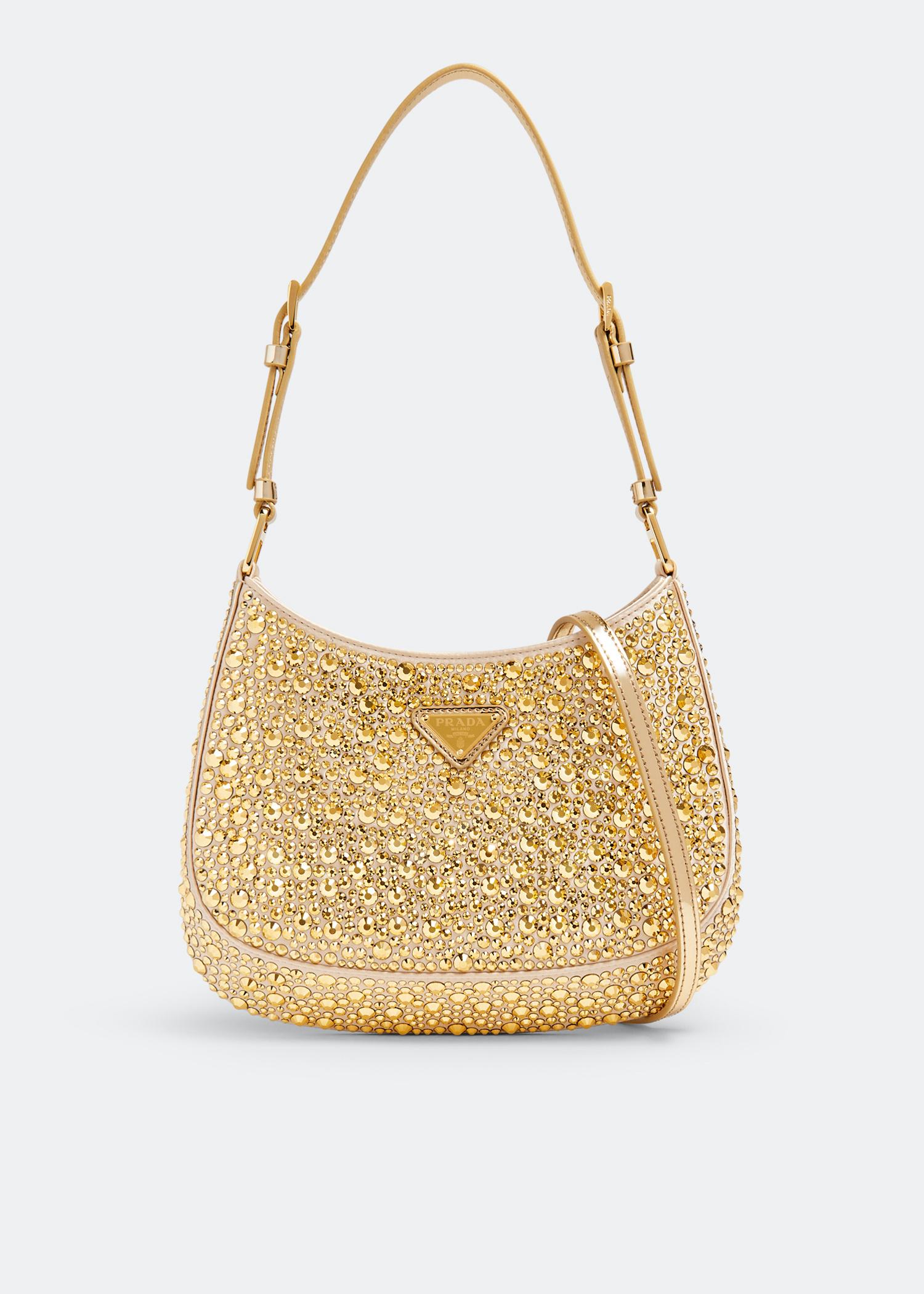 ☆韓国の人気☆【PRADA】☆PRADA logo brushed cleo ba.g☆ Silver Prada Cleo brushed leather shoulder bag | PRADA