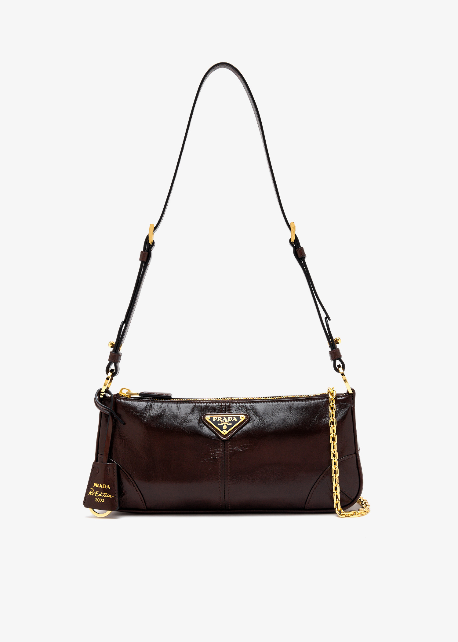 バッグ・カバンその他 PRADA  2002 re-edition leather bag with logo Black Prada Re-Edition 2002 medium leather shoulder bag | PRADA