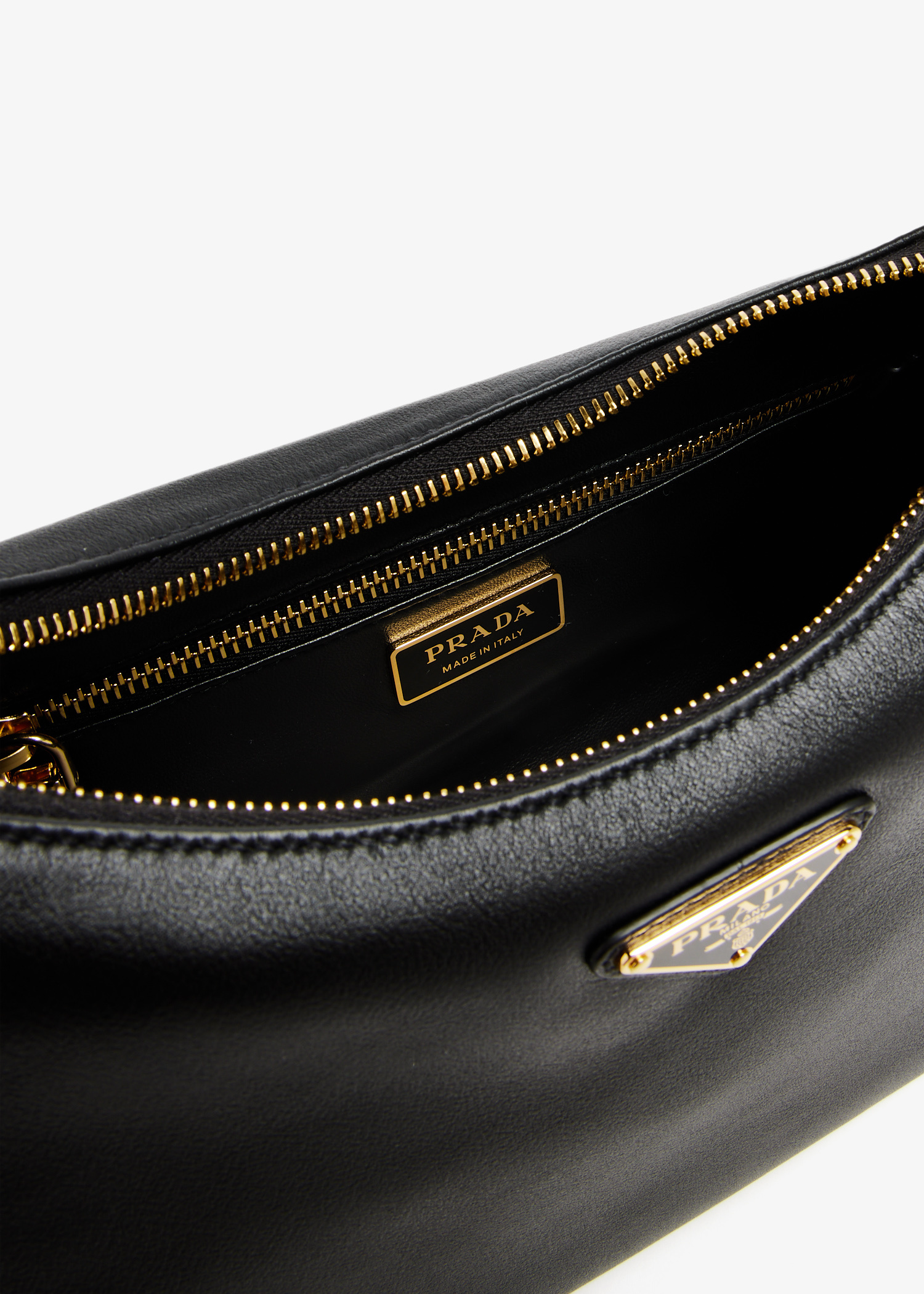 Prada Aimée medium leather shoulder bag for Women - Black in