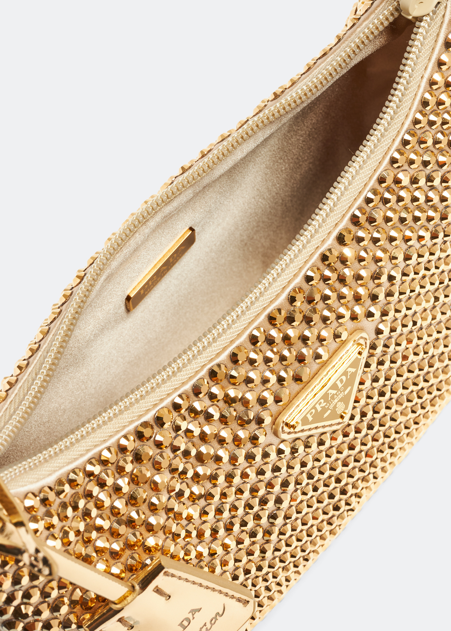 Prada Re-Edition crystal-embellished mini bag for Women - Gold in