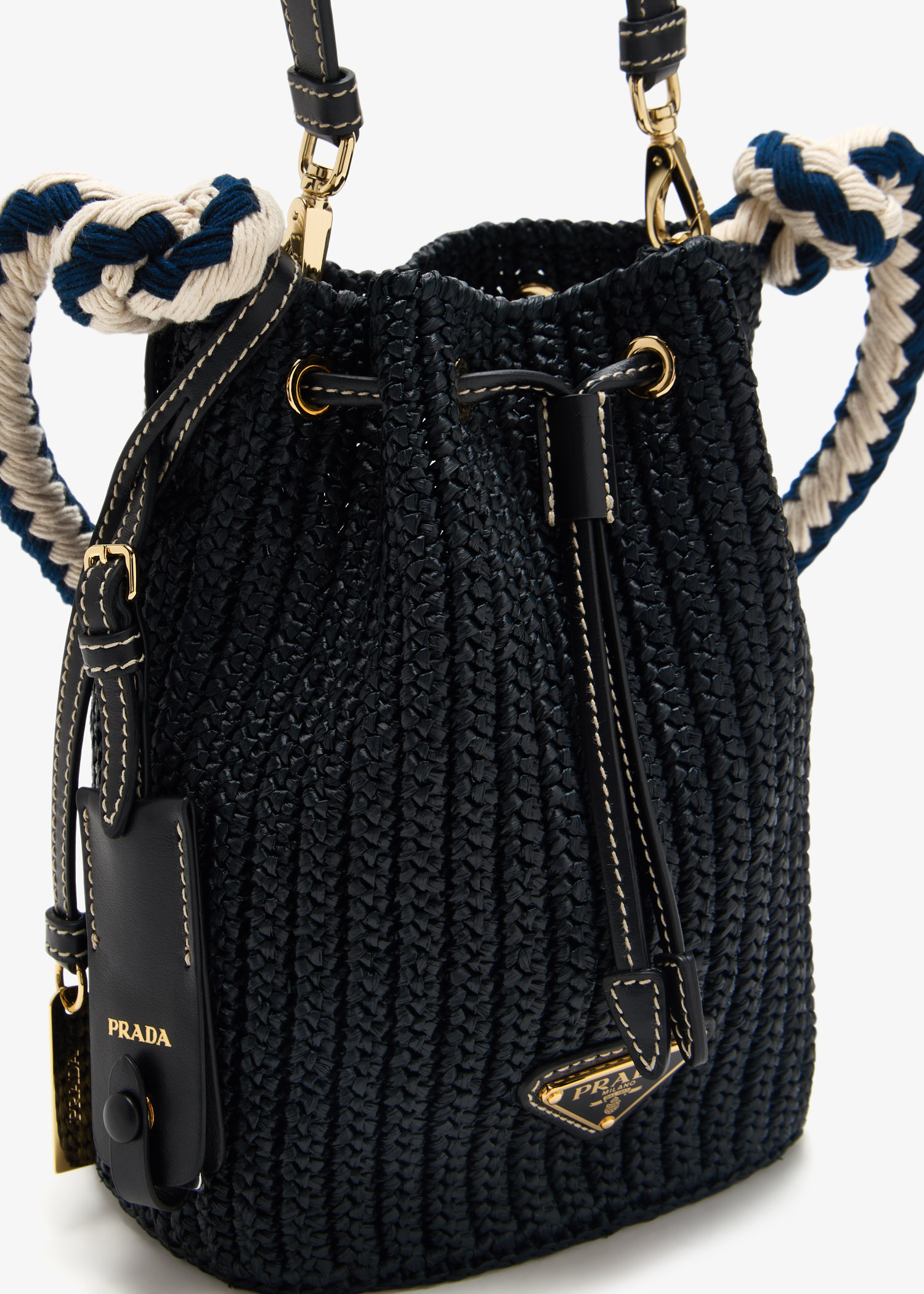Prada Crochet mini bucket bag for Women - Black in UAE