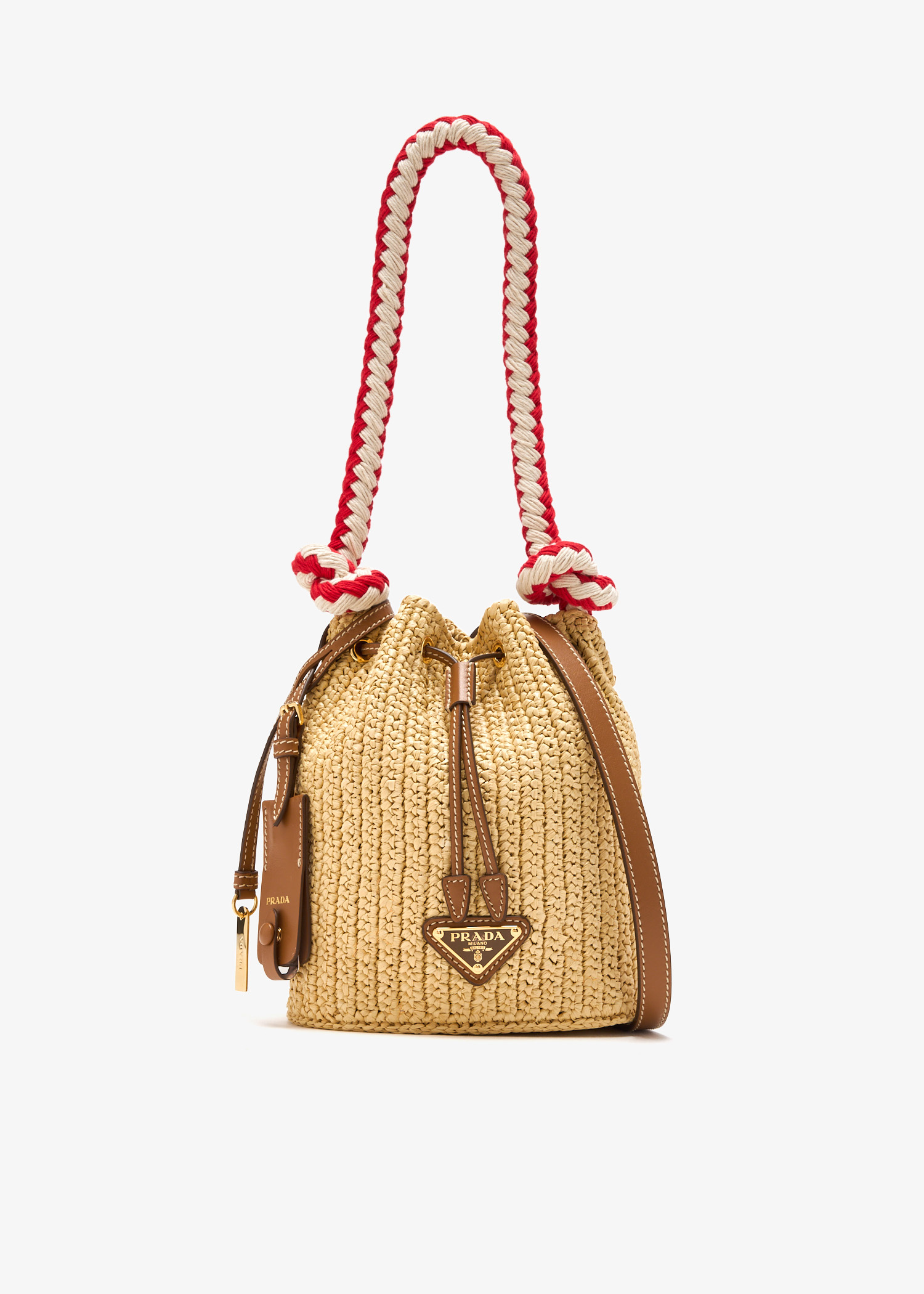 Prada Crochet mini bucket bag for Women - Beige in UAE