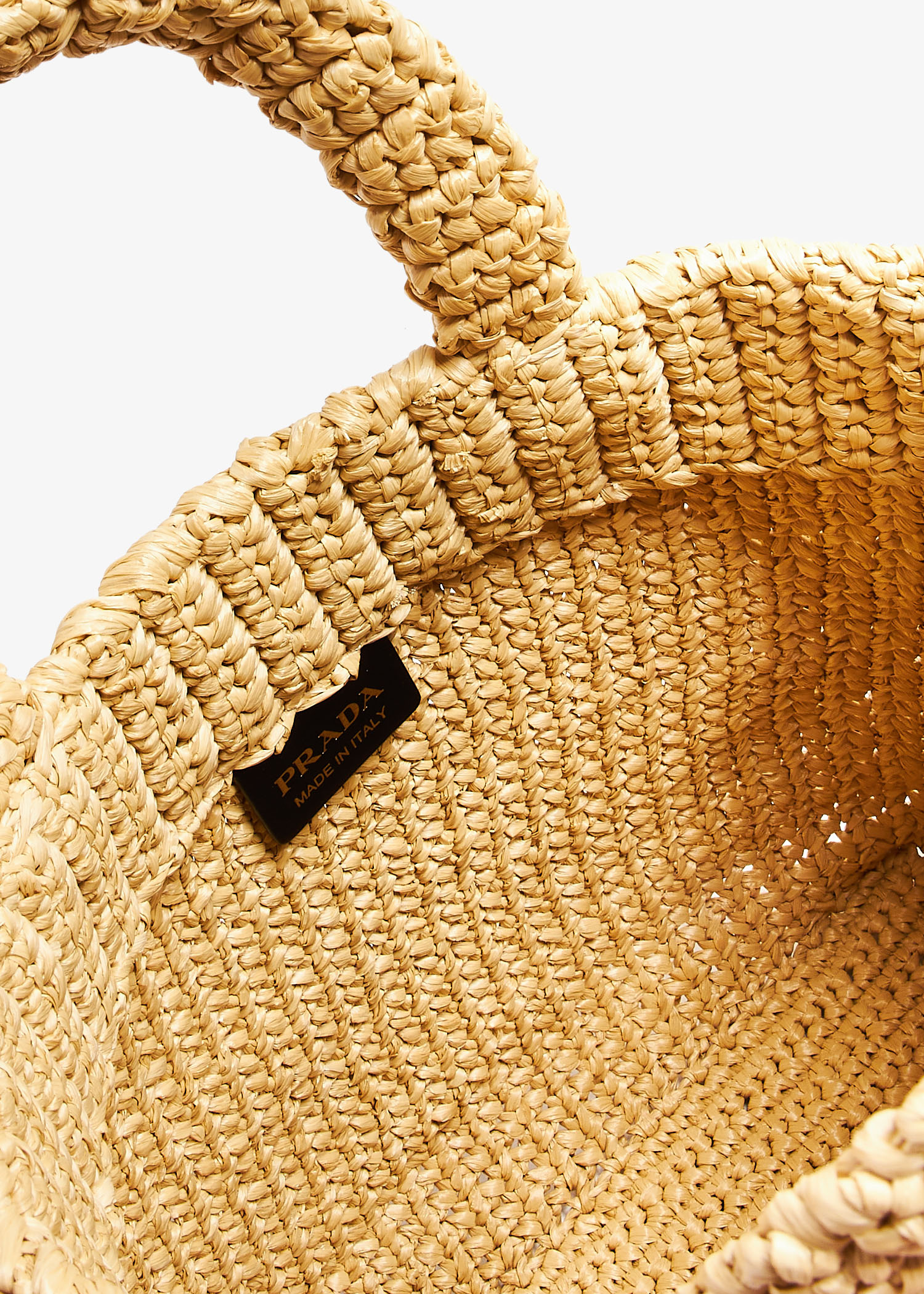 Prada Small crochet tote bag for Women - Beige in UAE | Level Shoes