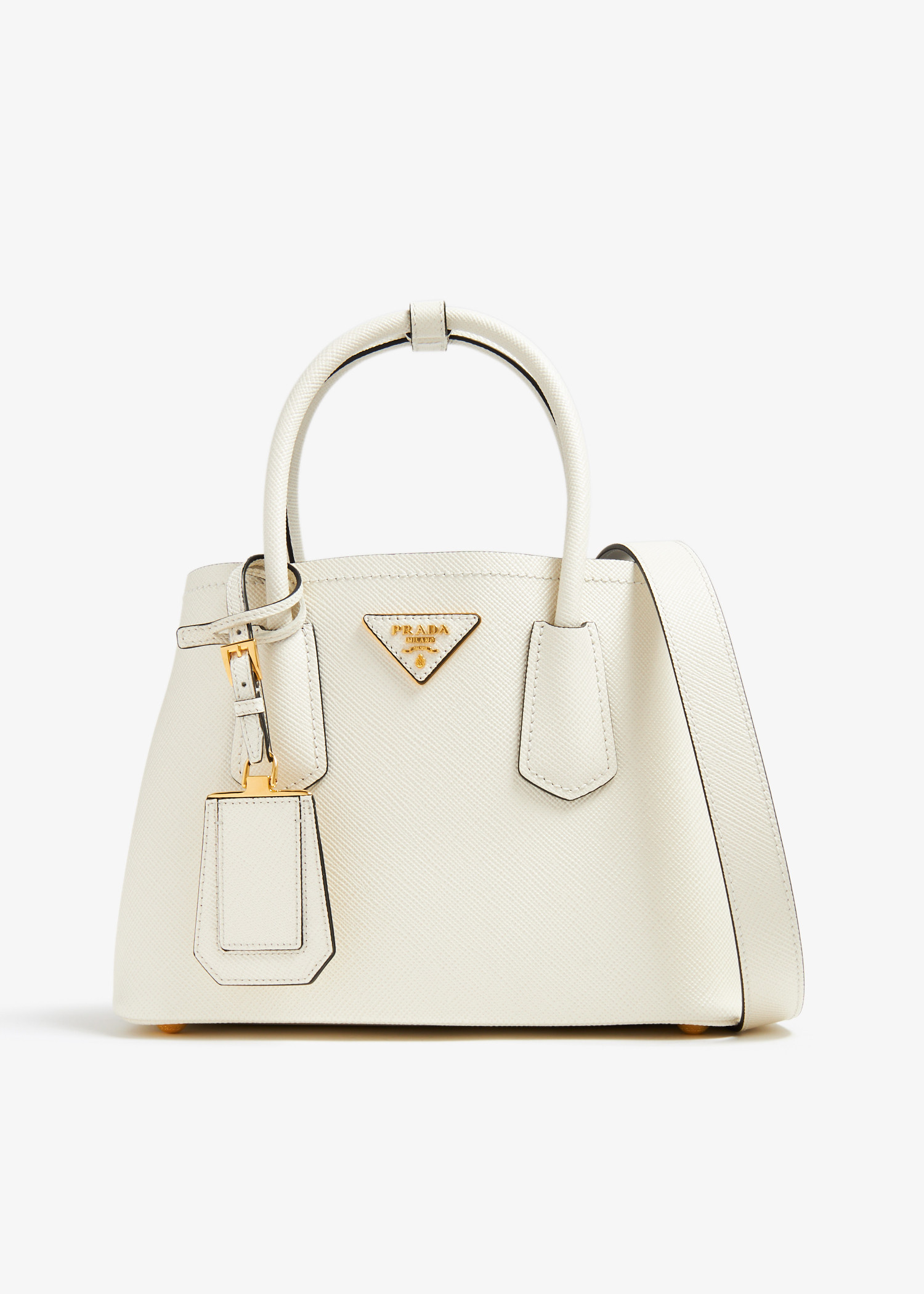 VIP.PRADA Double Small Handbag In Saffiano Leather 関送込 Black Small Prada Double Saffiano leather bag | PRADA