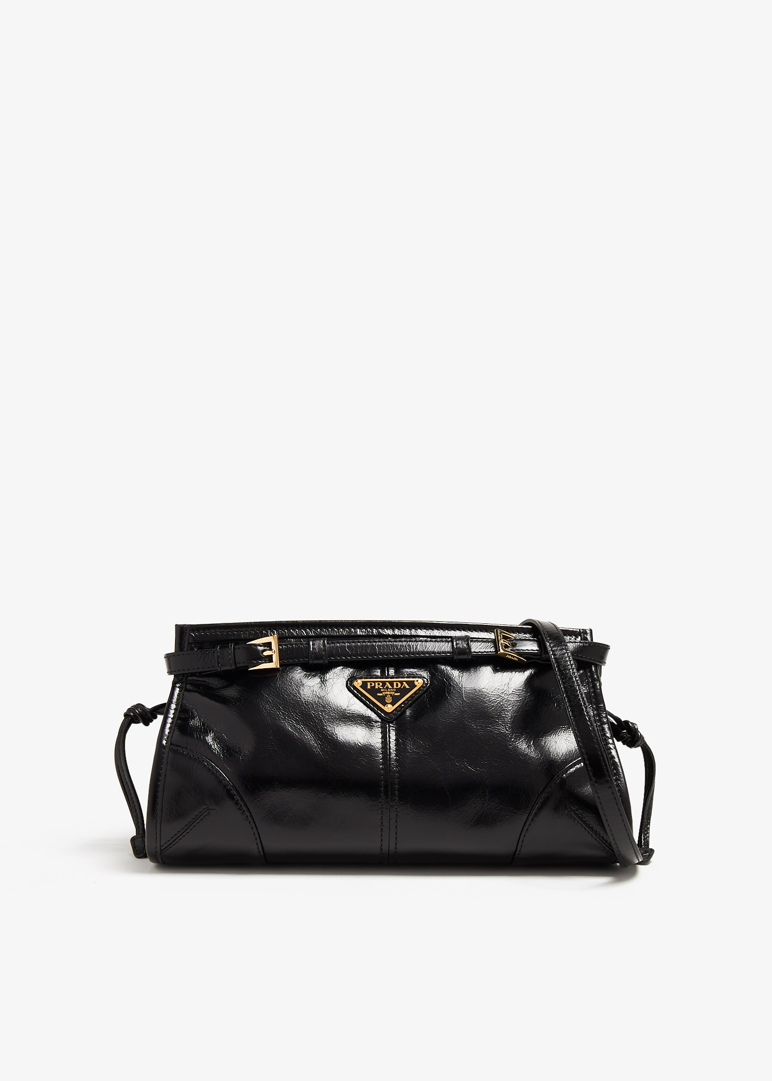Prada Bonnie small leather shoulder bag for Women - Black in