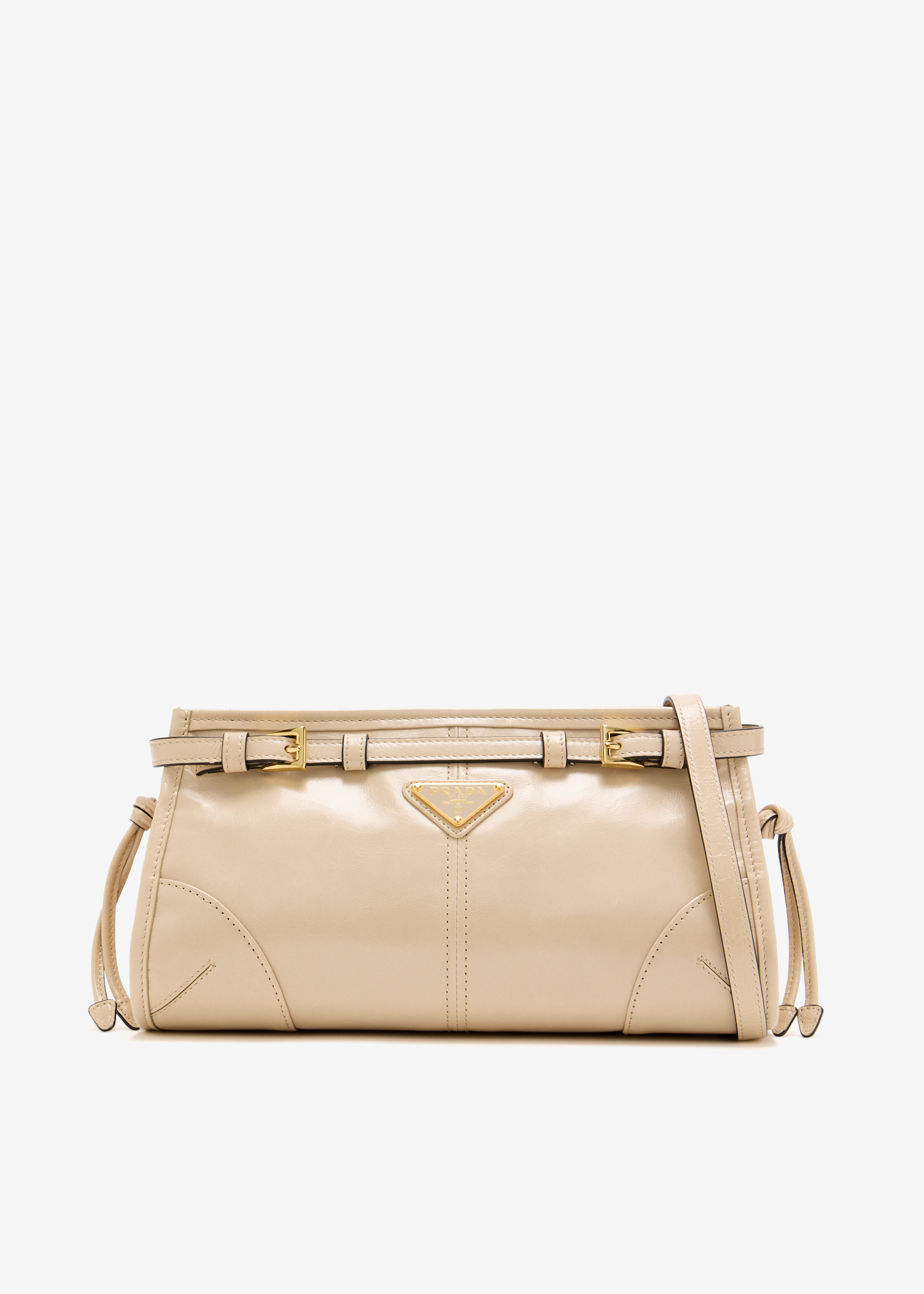 Prada Bonnie small leather shoulder bag for Women - Beige in