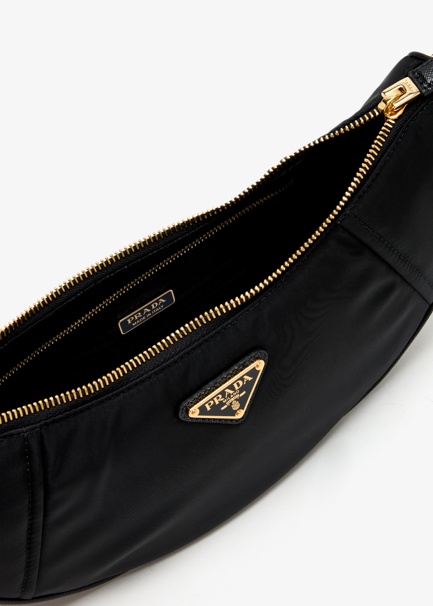 Prada Demi-lune Re-Nylon shoulder bag for Women - Black in