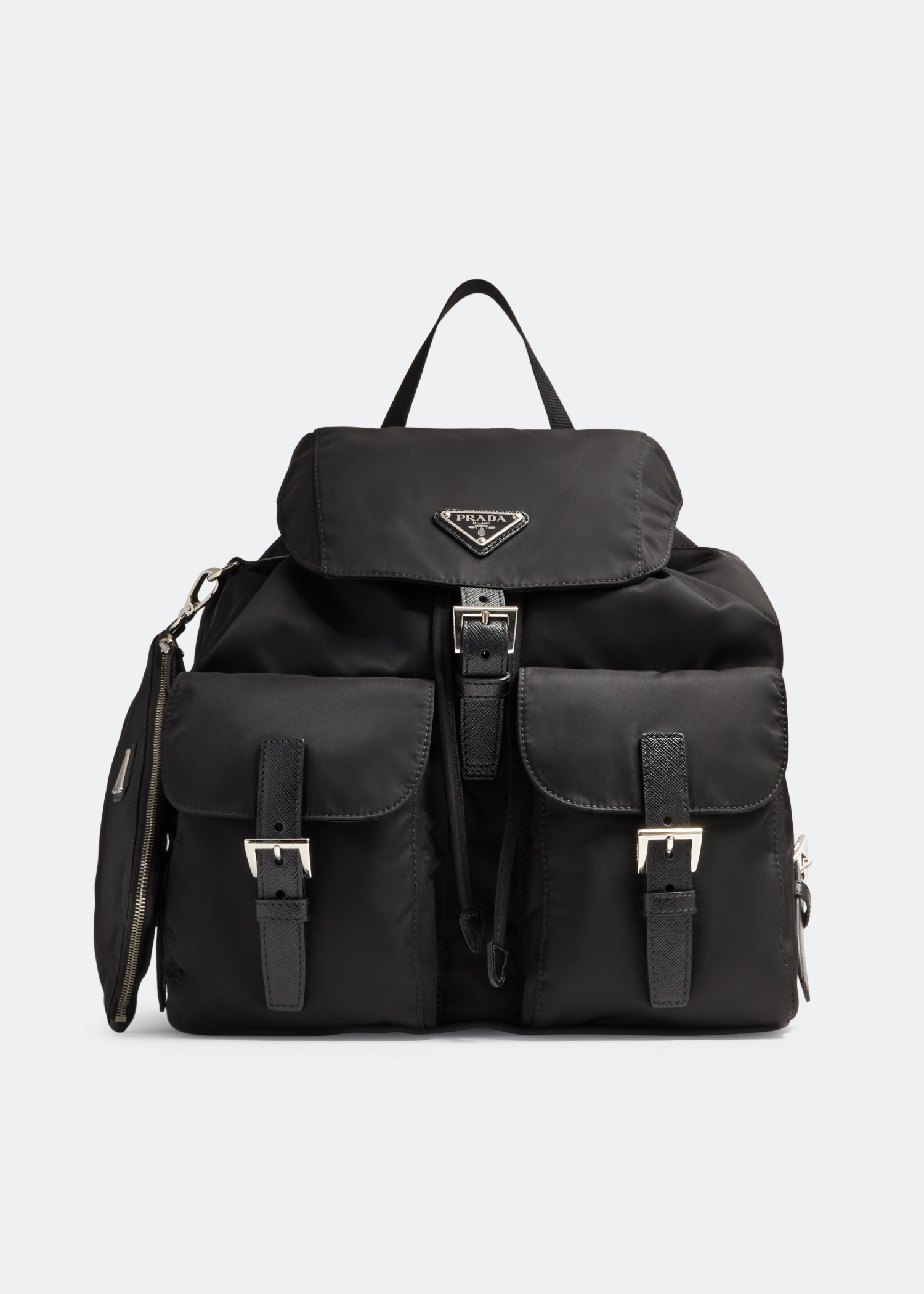バックパック・リュック PRADA BACKPACK (1BZ032VOOH2CXP F0JM6) Black Re-nylon And Saffiano Leather Backpack | PRADA