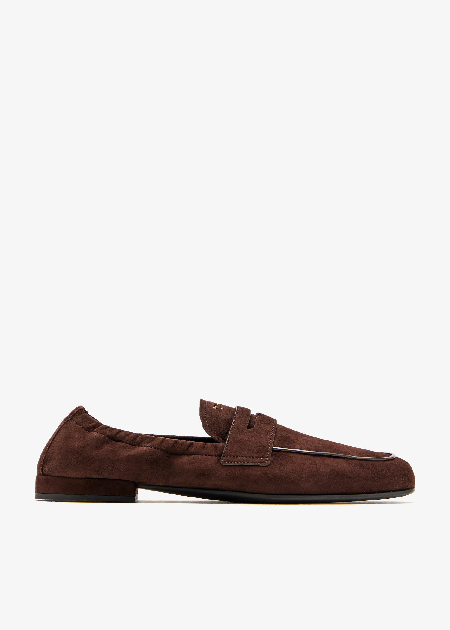 Prada Shuffle antiqued suede loafers for Women - Brown in