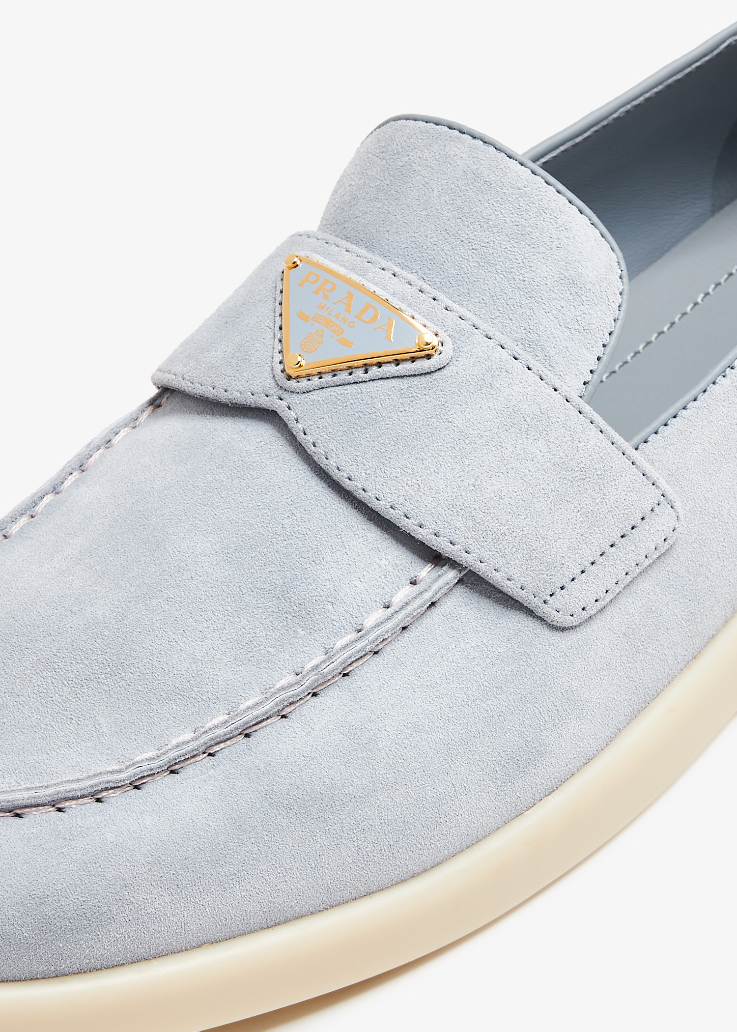 Prada Suede loafers for Women - Blue in UAE | Level Shoes